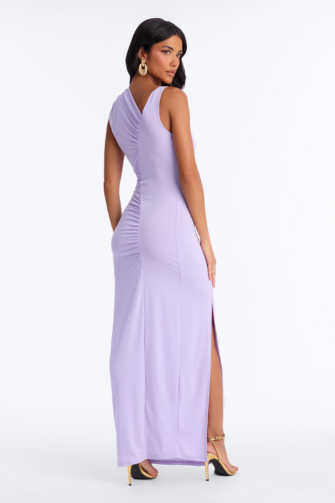 Analise Asymmetrical Maxi Dress - Lavender