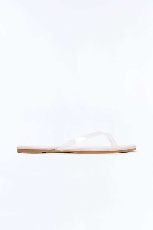 Papaya Clear Strap Flip Flops - Nude