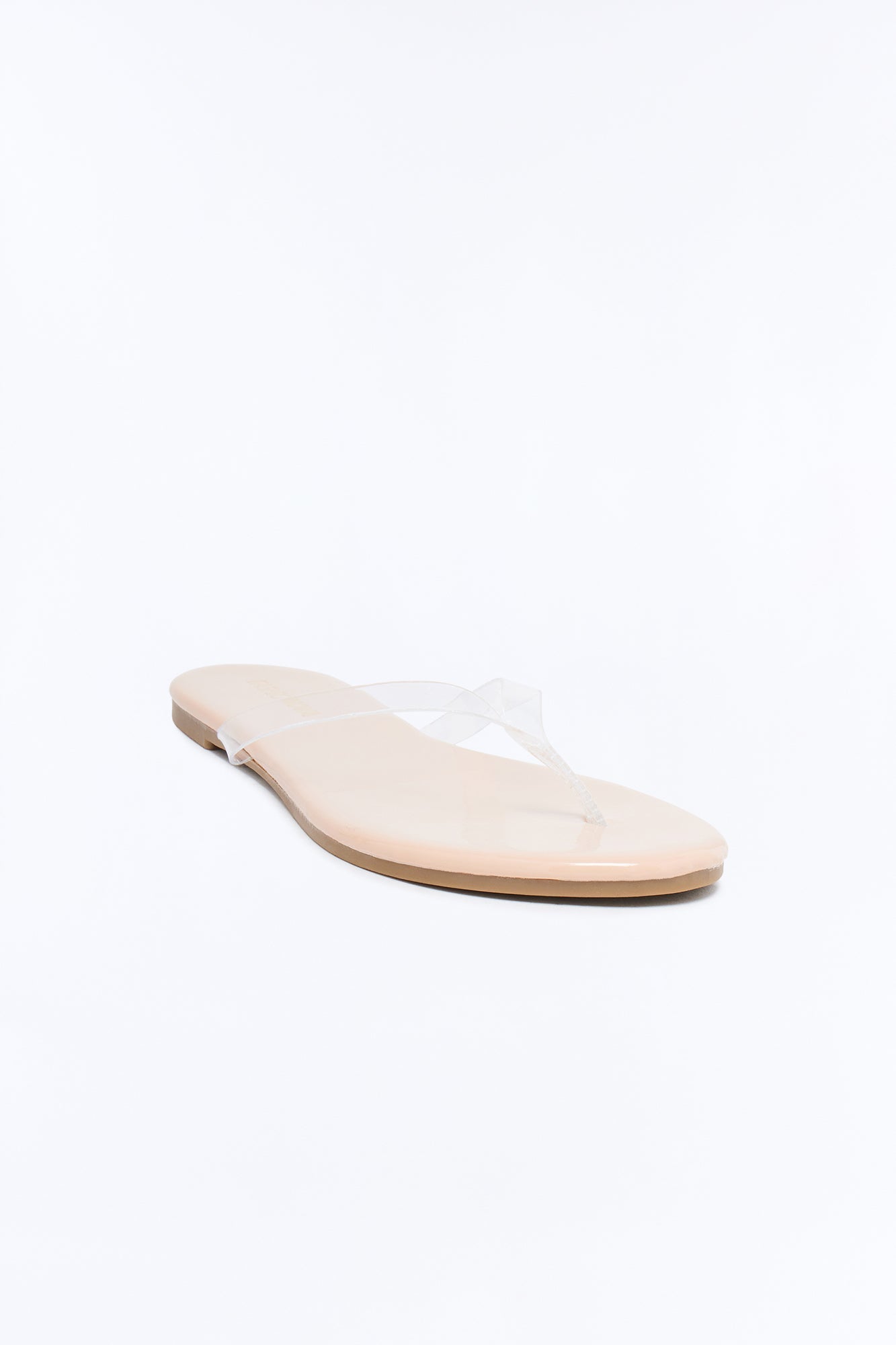 Papaya Clear Strap Flip Flops - Nude