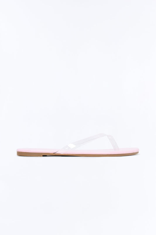 Papaya Clear Strap Flip Flops - Pink