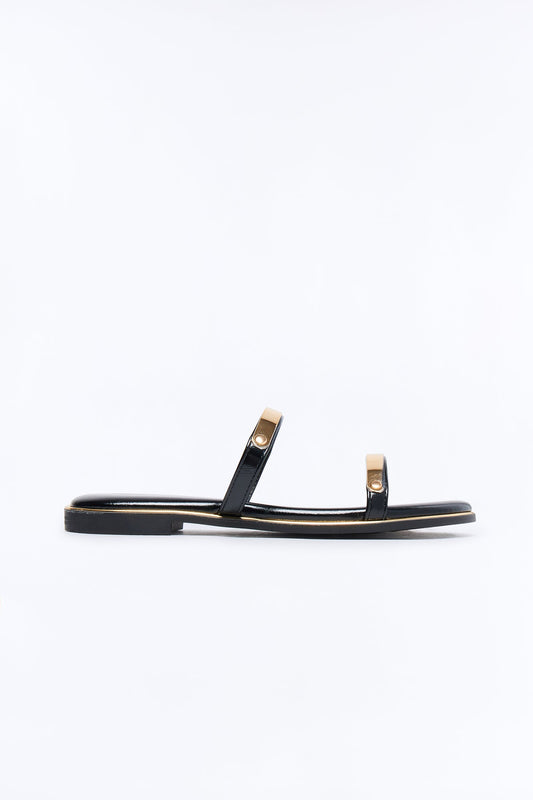 Keith Double Strap Sandals - Black
