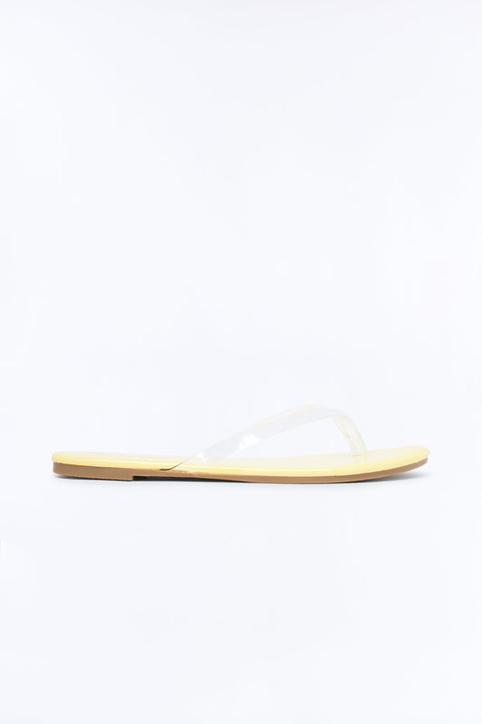 Papaya Clear Strap Flip Flops - Yellow