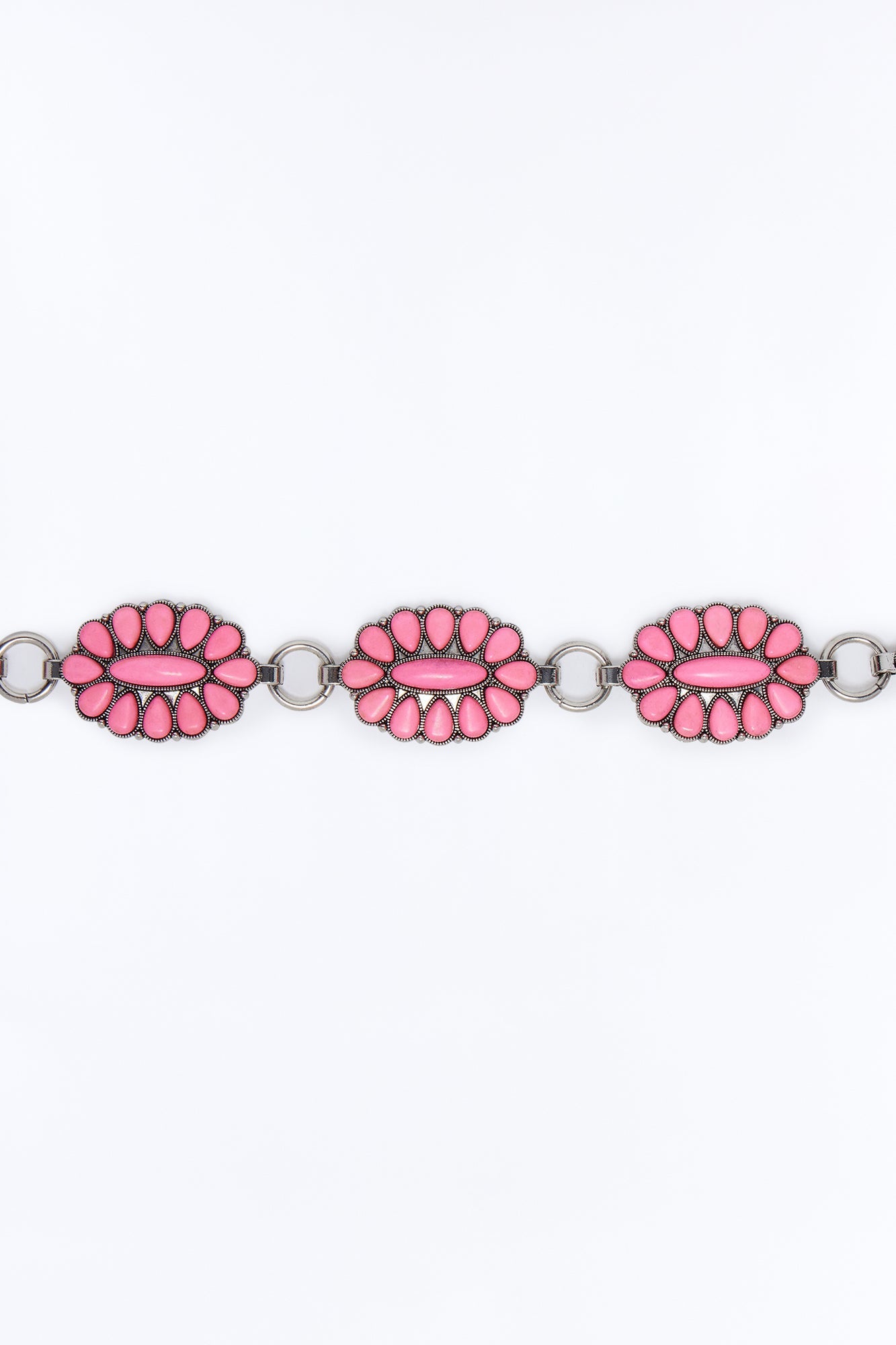 Bring Me Flowers Stone Chain Belt - Pink/combo