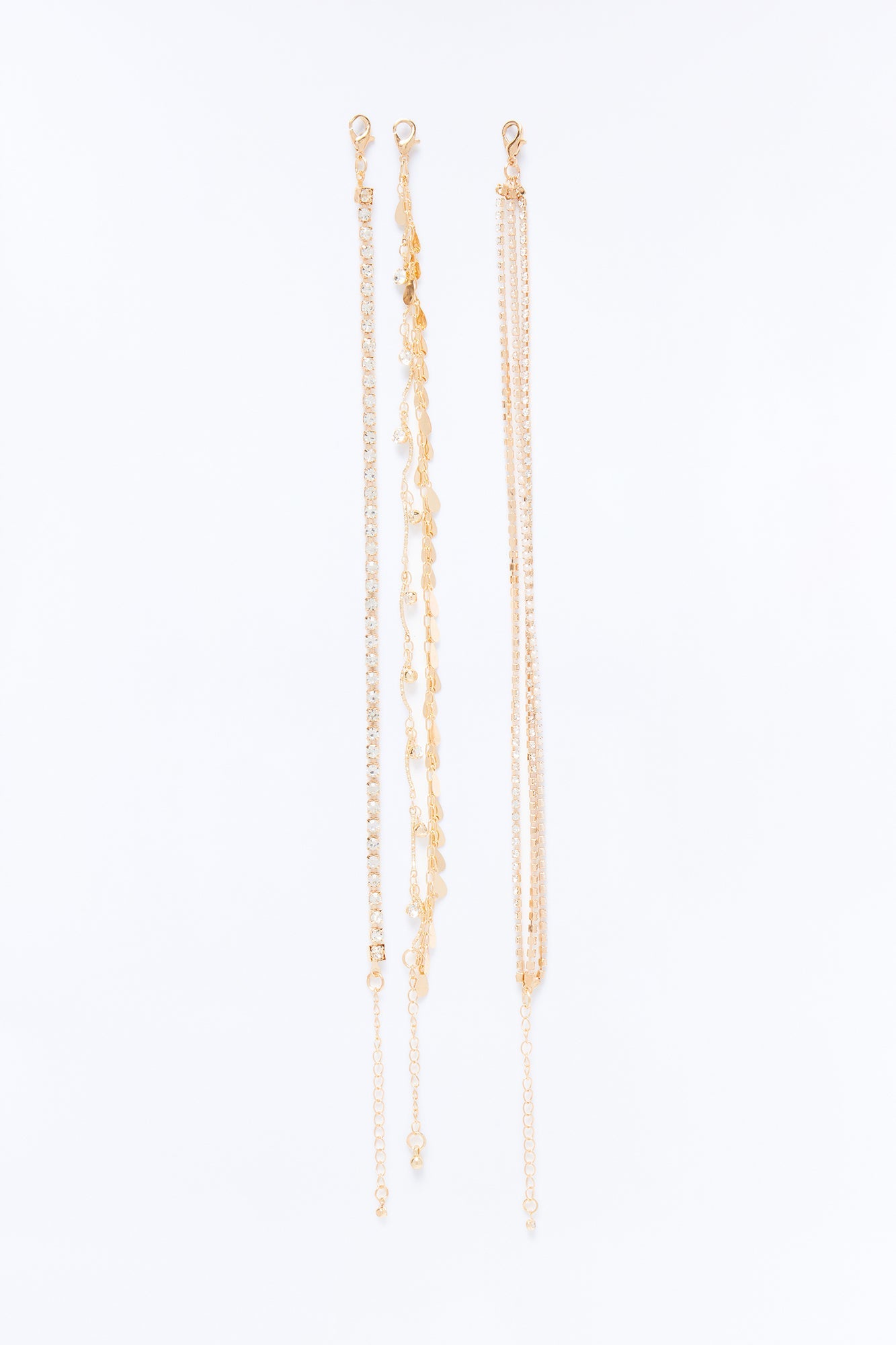 Aura Lune 3 Piece Anklet Set - Gold