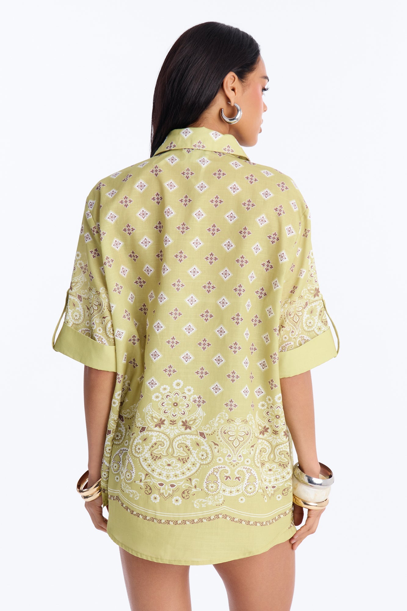 Daphne Paisley Short Set - Green