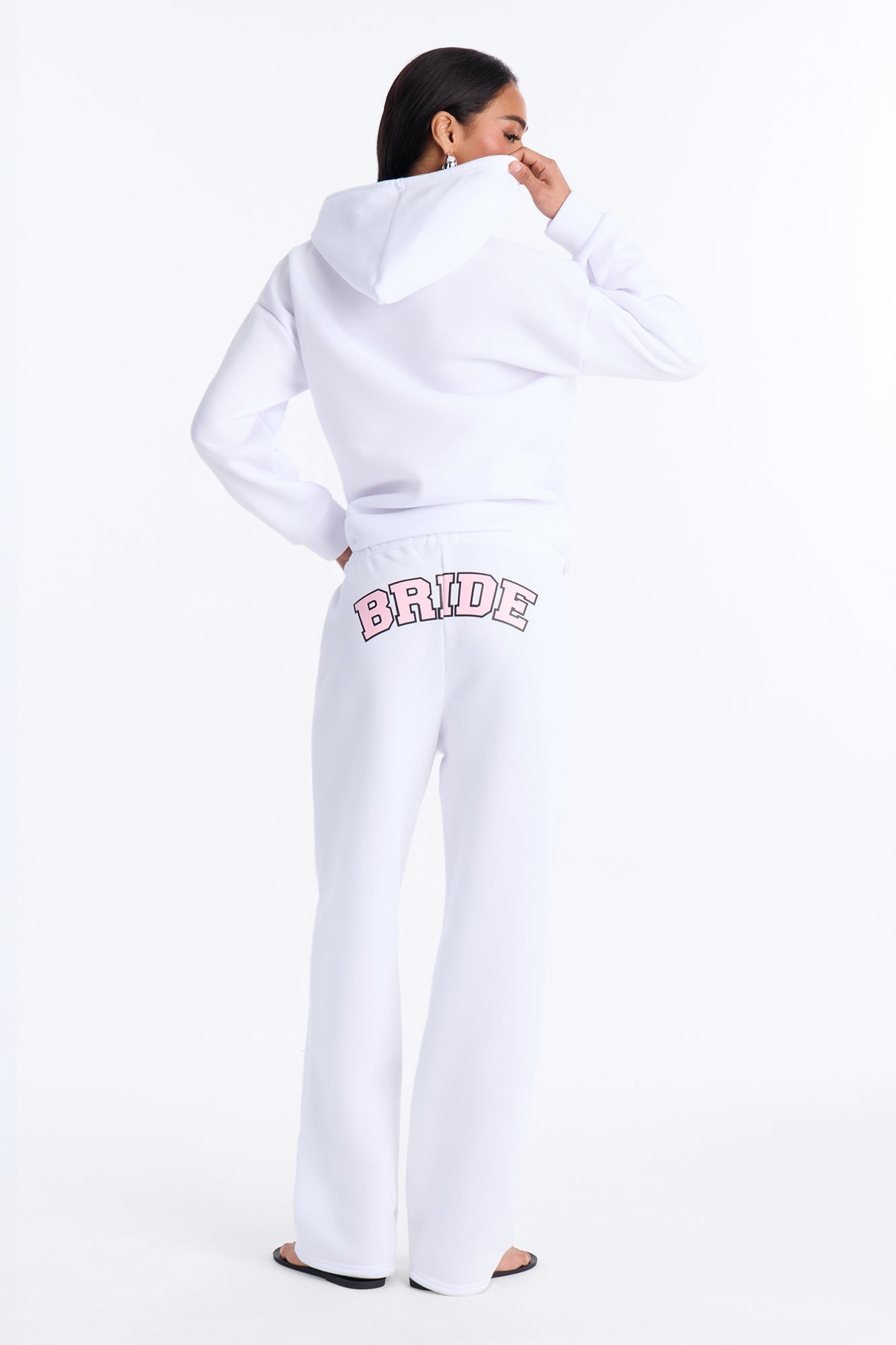 Bride Hoodie & Pant Set - White/Pink