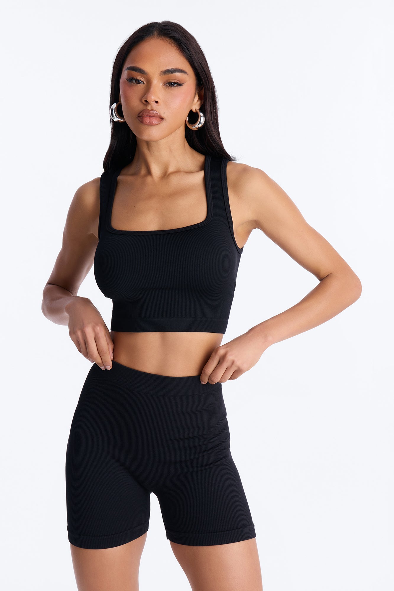 Active Aura Seamless Biker Short Set - Black