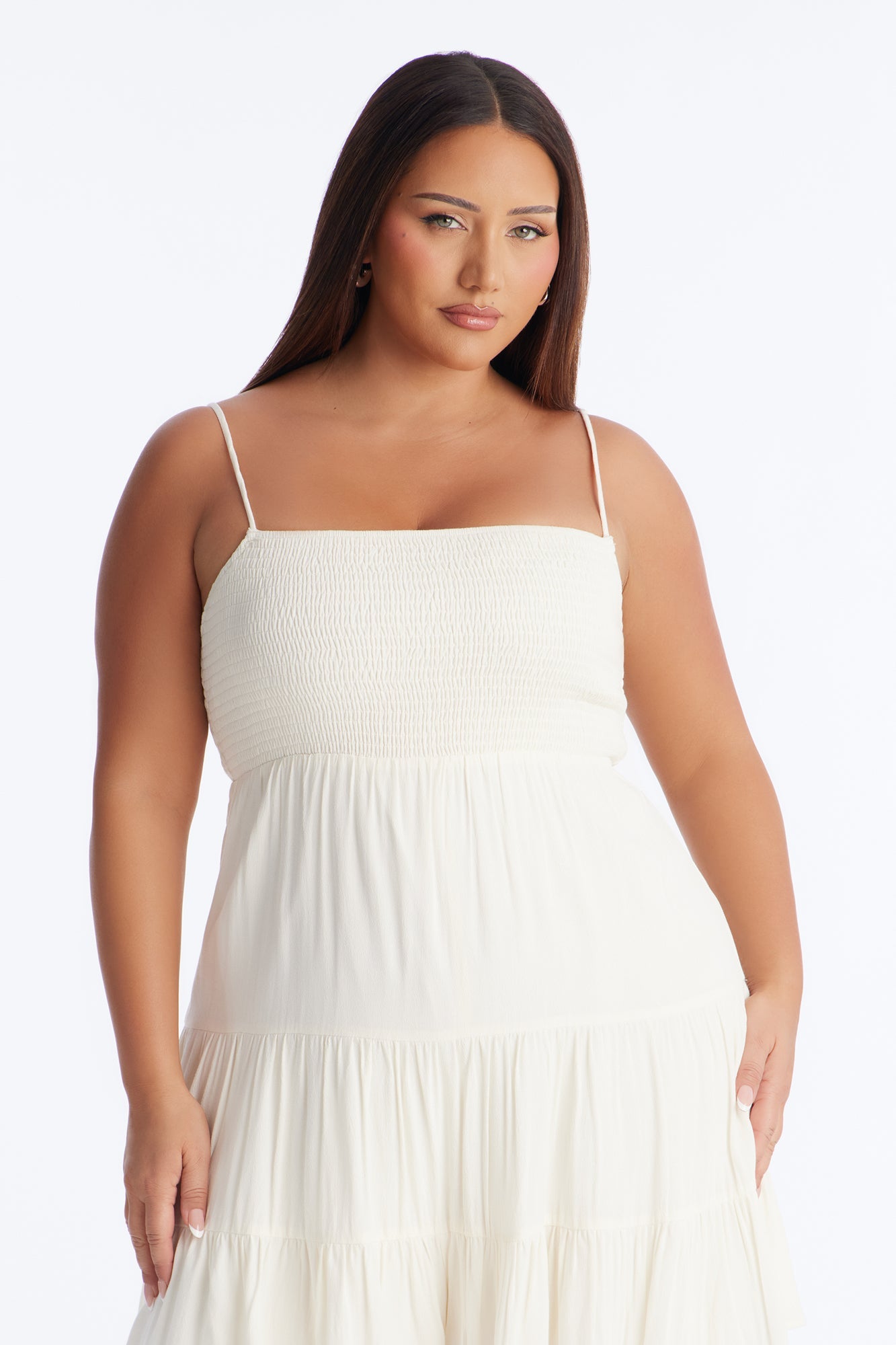 Around The Water Smocked Romper - Cream