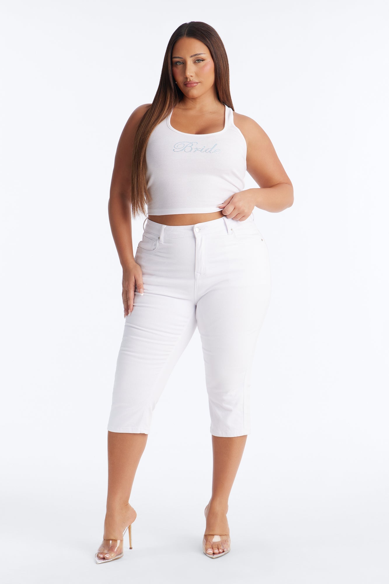 Bride To Be Rhinestone Tank Top - White