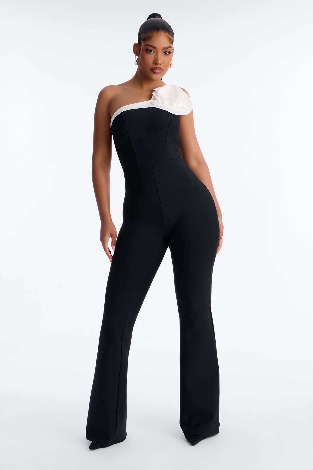 Fraya Bandage Flare Jumpsuit - Black