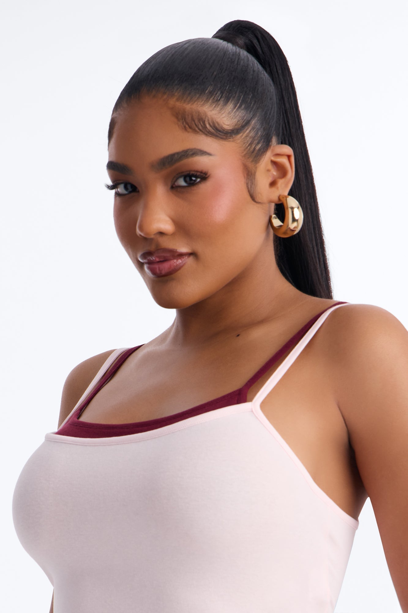 Soho Babe Double Layered Cami Top - Pink/combo