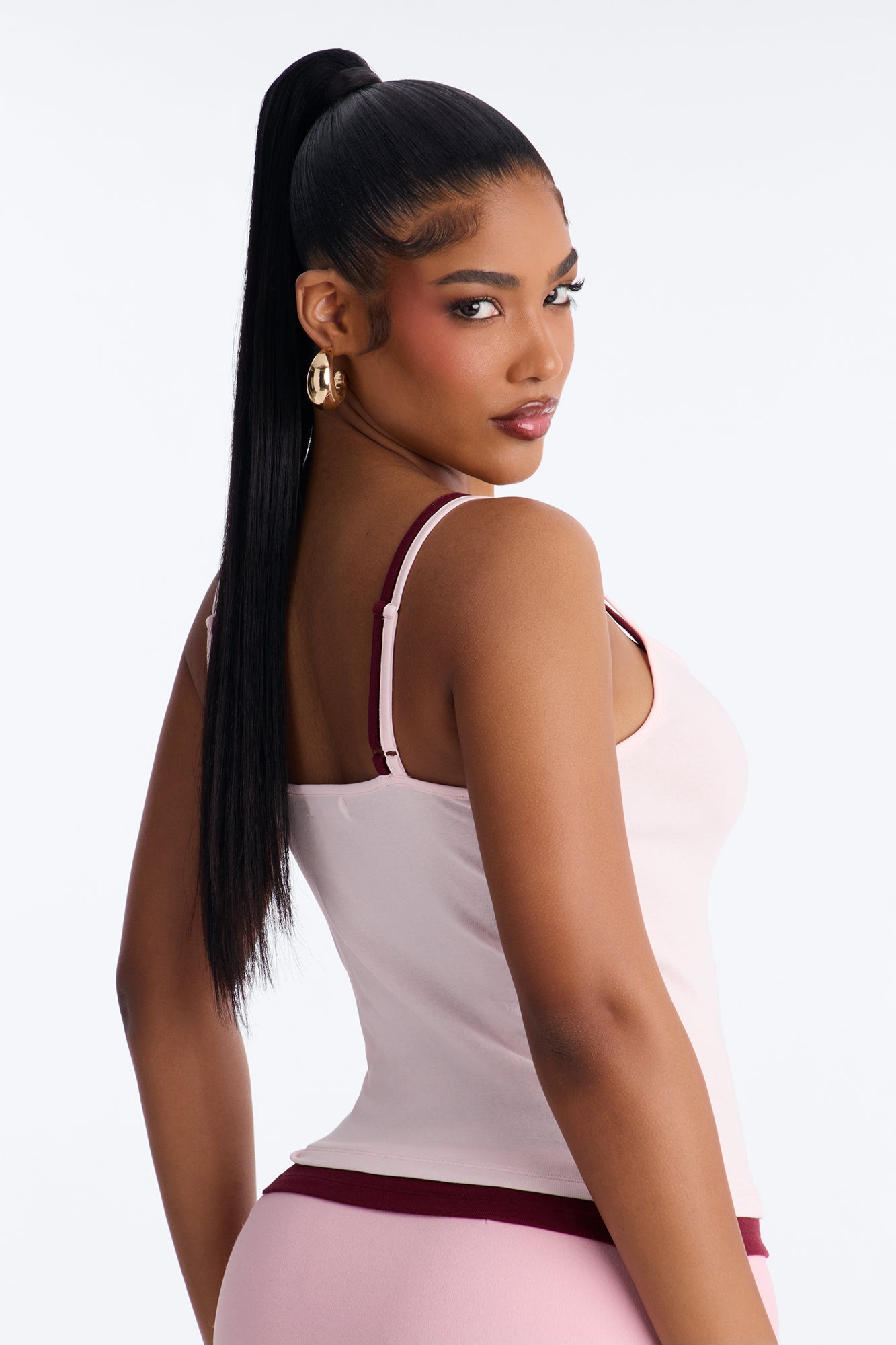 Soho Babe Double Layered Cami Top - Pink/combo