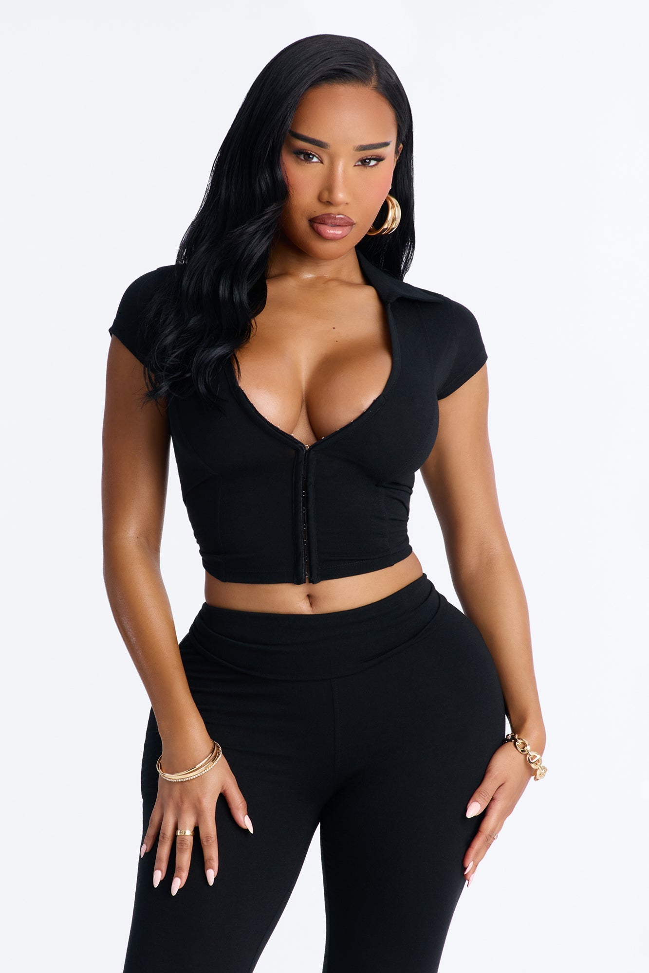 Karol Capri Pant Set - Black
