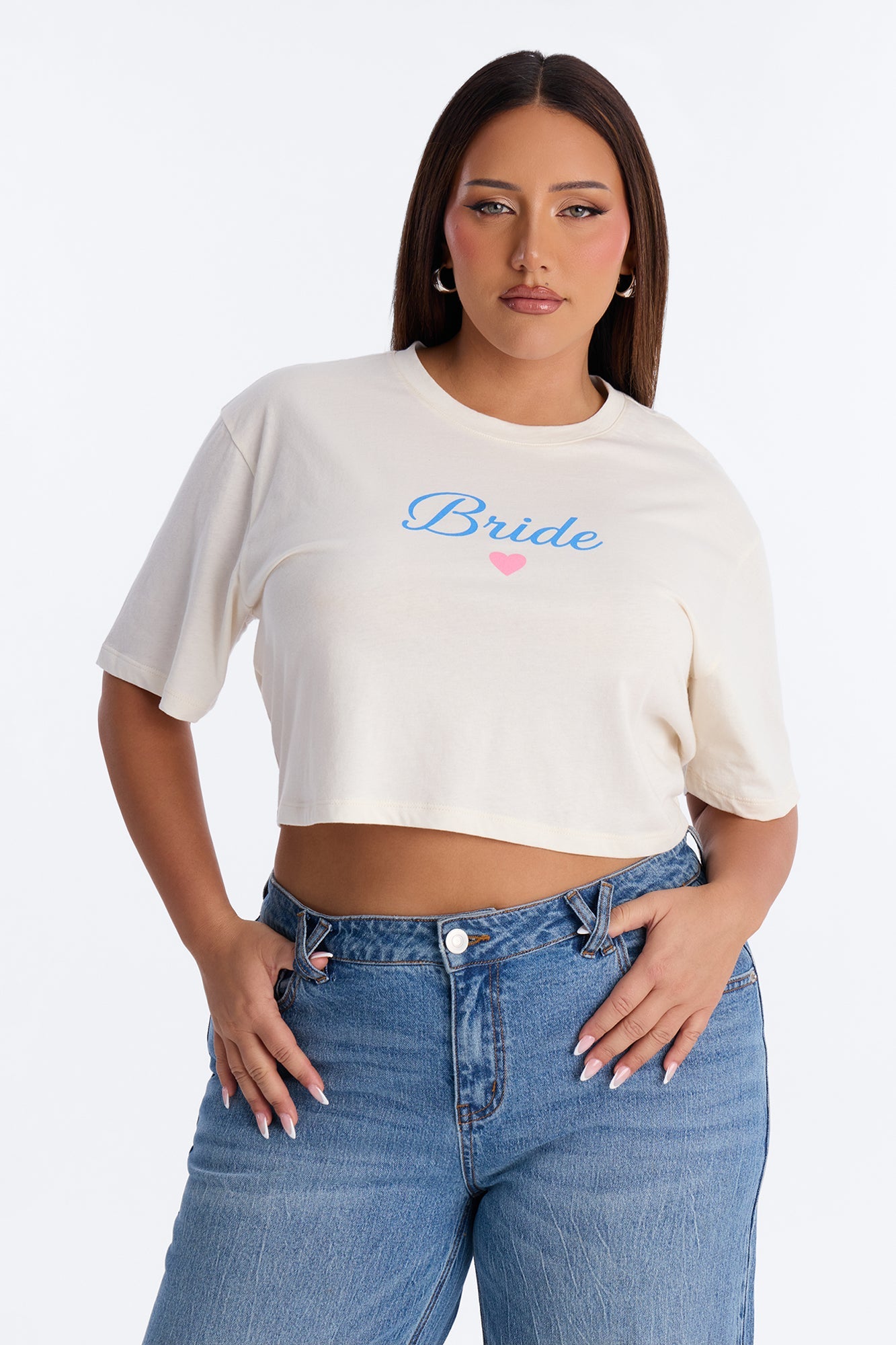 Bride Vibes Cropped Tee - Cream