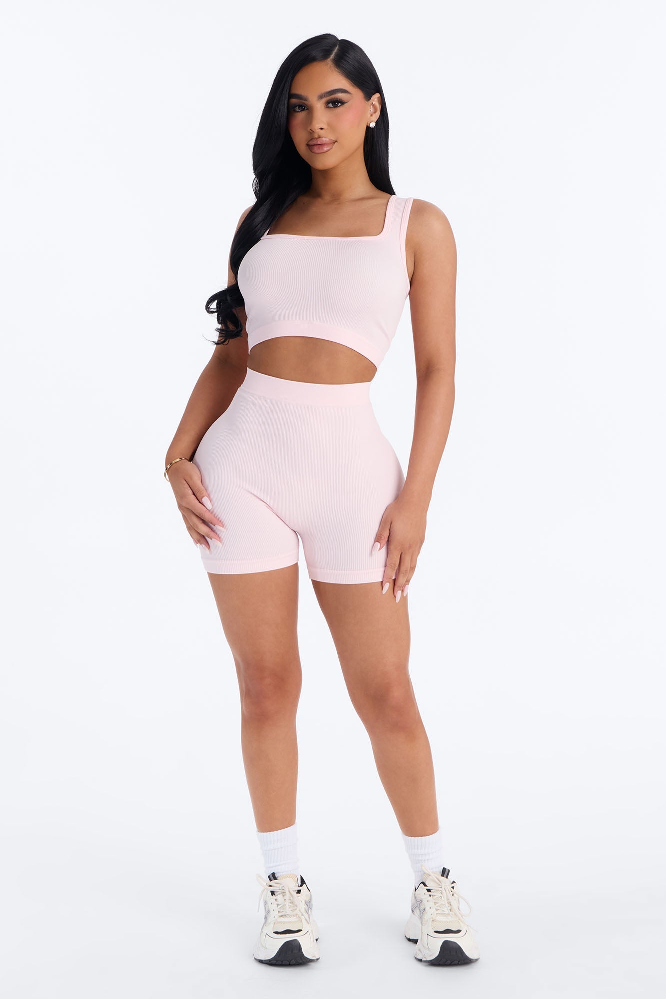 Active Aura Seamless Biker Short Set - Pink