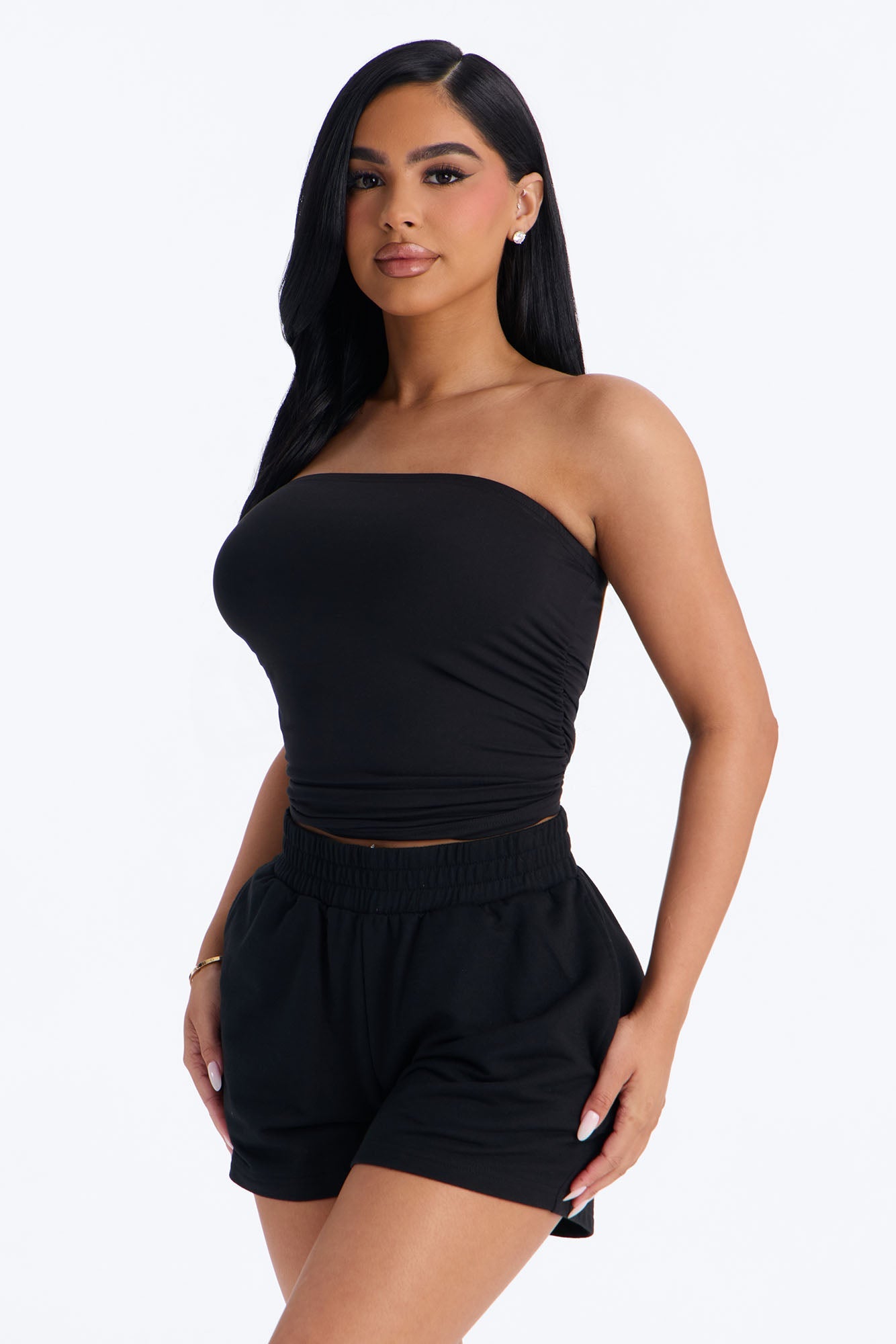 Denise Tube Top Short Set - Black