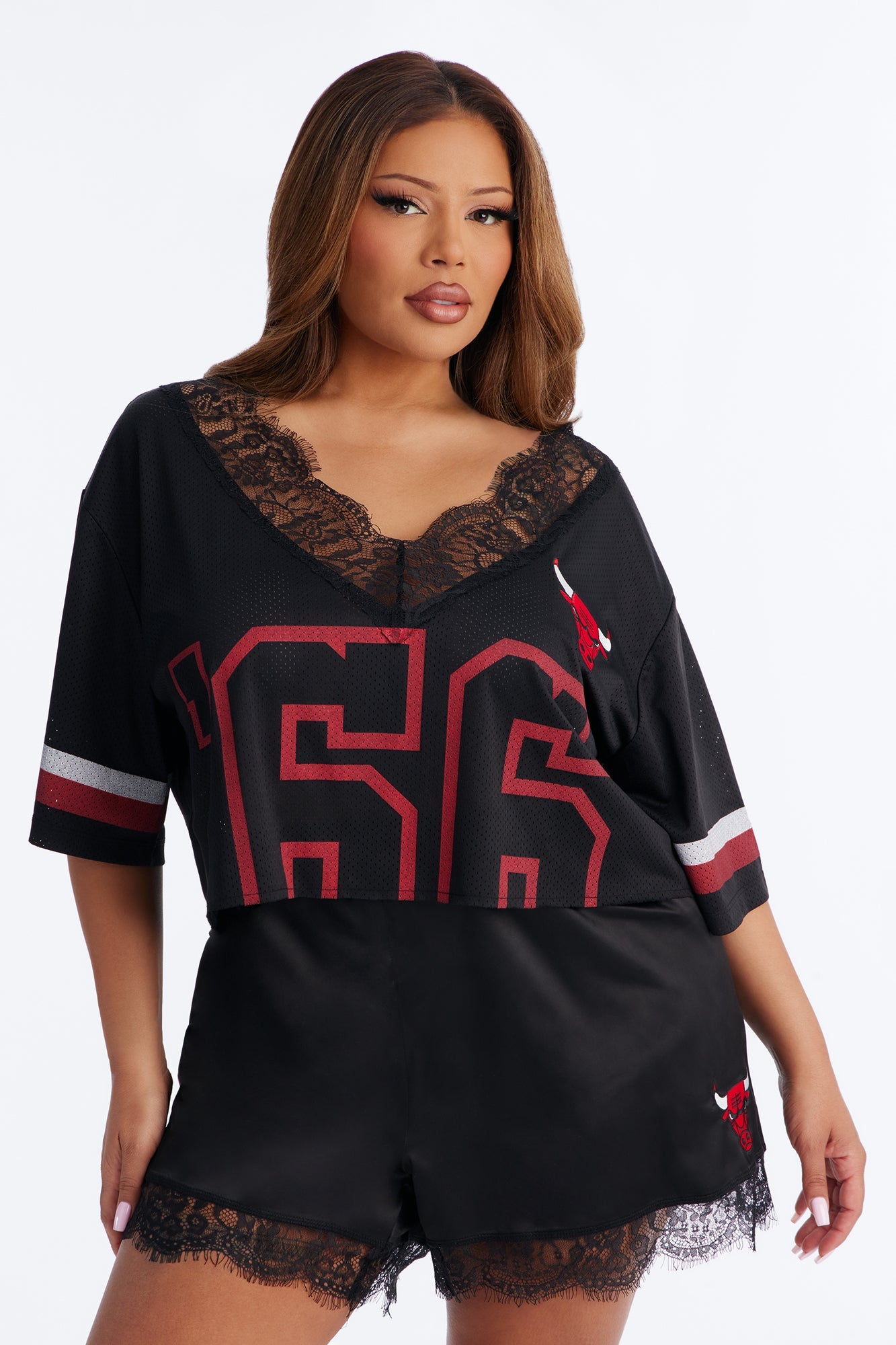NBA Chicago Bulls Cropped Top - Black
