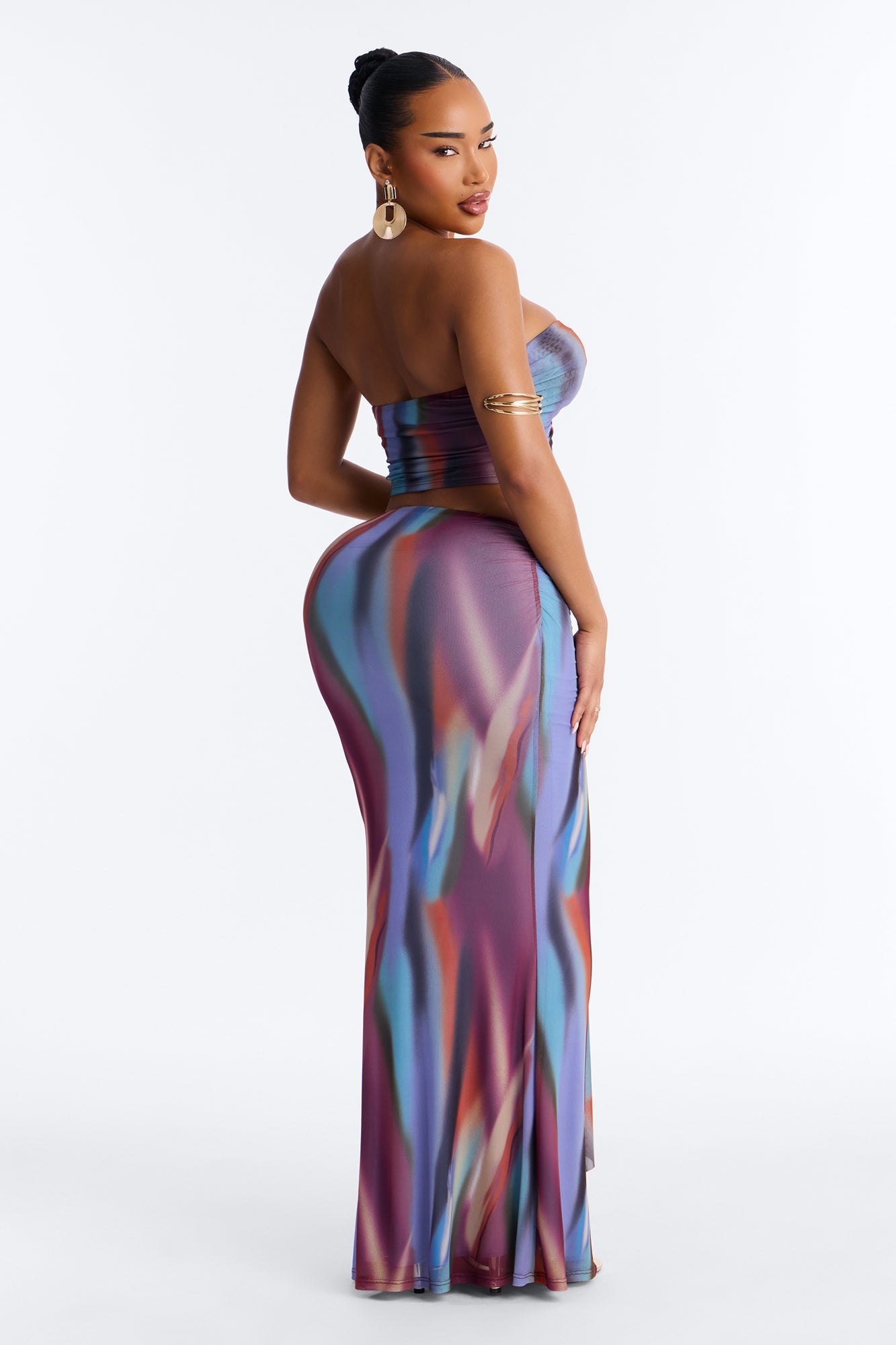 Aura Allure Mesh Skirt Set - Multi Color