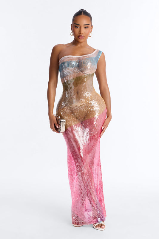 Stage Stunner Sequin Maxi Dress - Multi Color