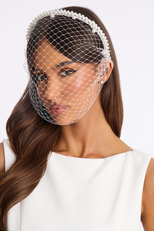 Pure Pearls Veil Headband - Ivory
