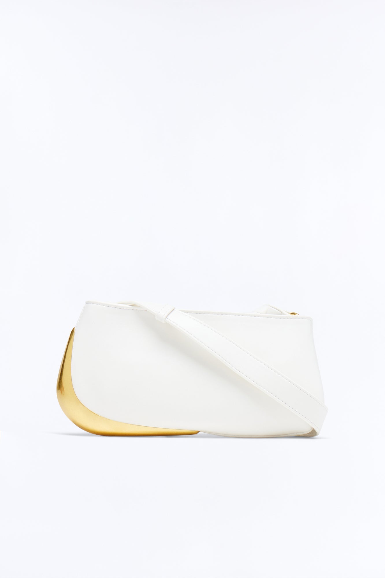Jenni Hardware Faux Leather Shoulder Handbag - Ivory