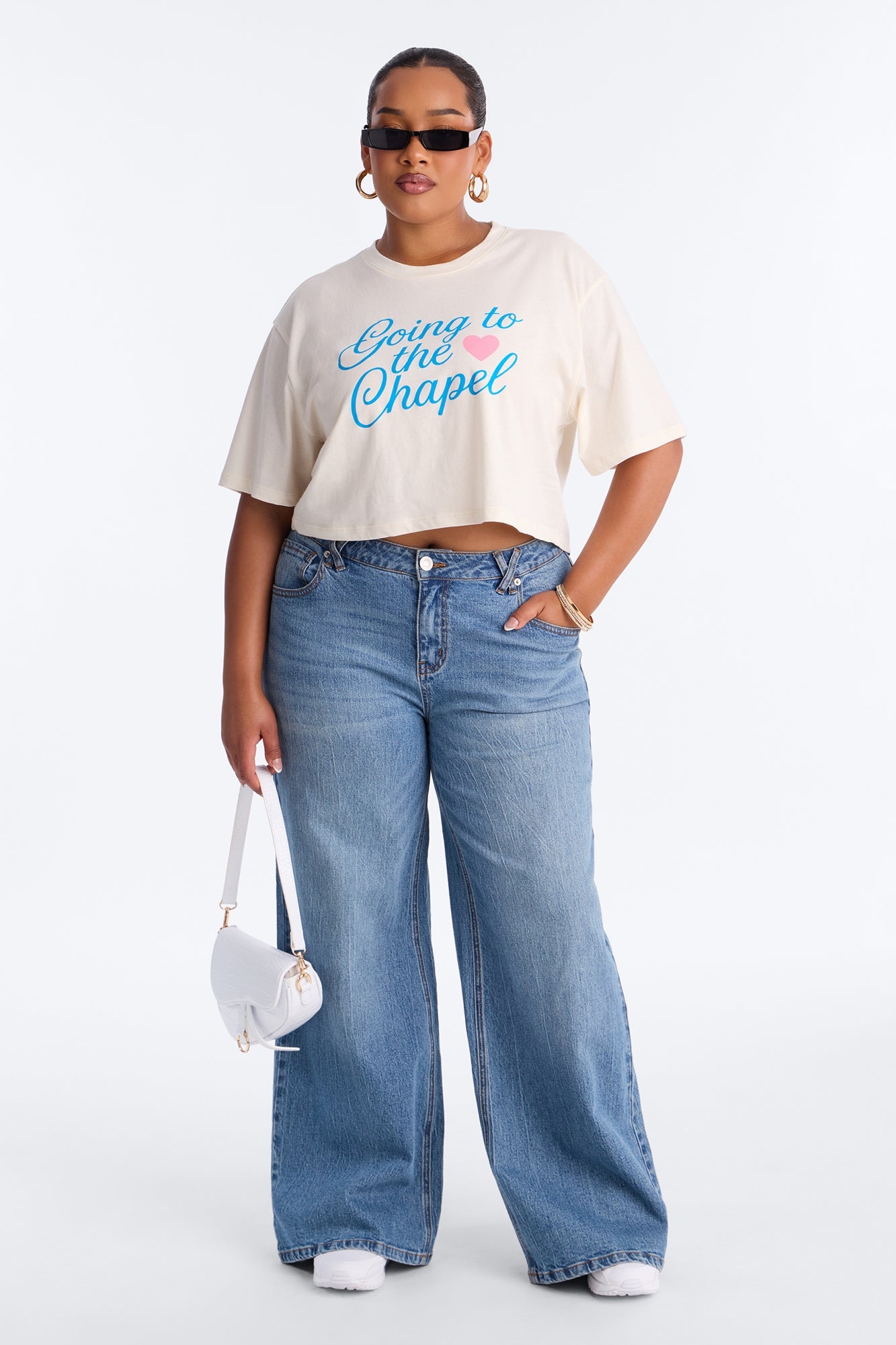 Going To The Chapel Baby Tee - Cream
