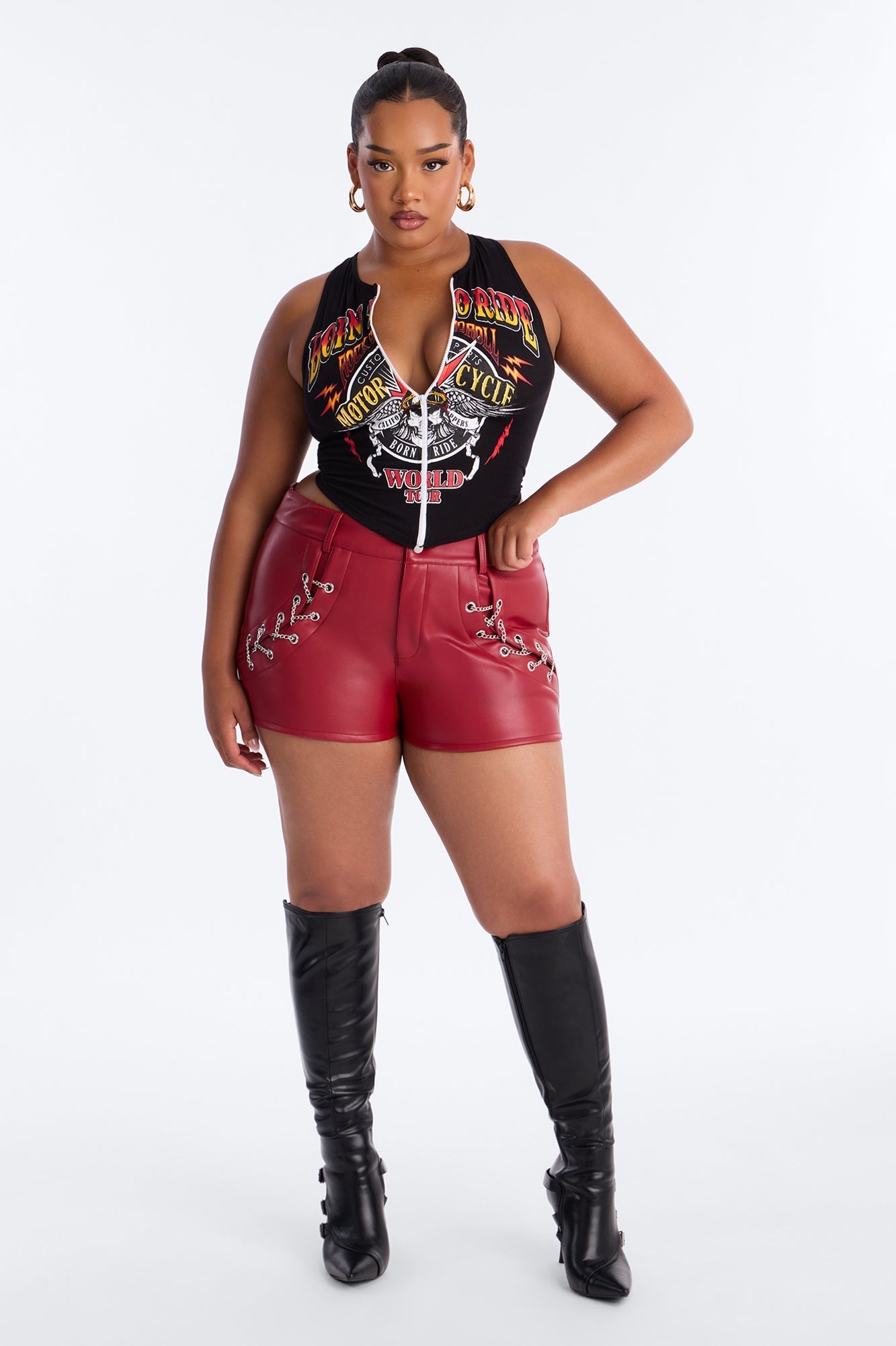 Seek And Destroy Faux Leather Short - Red Fashion Nova