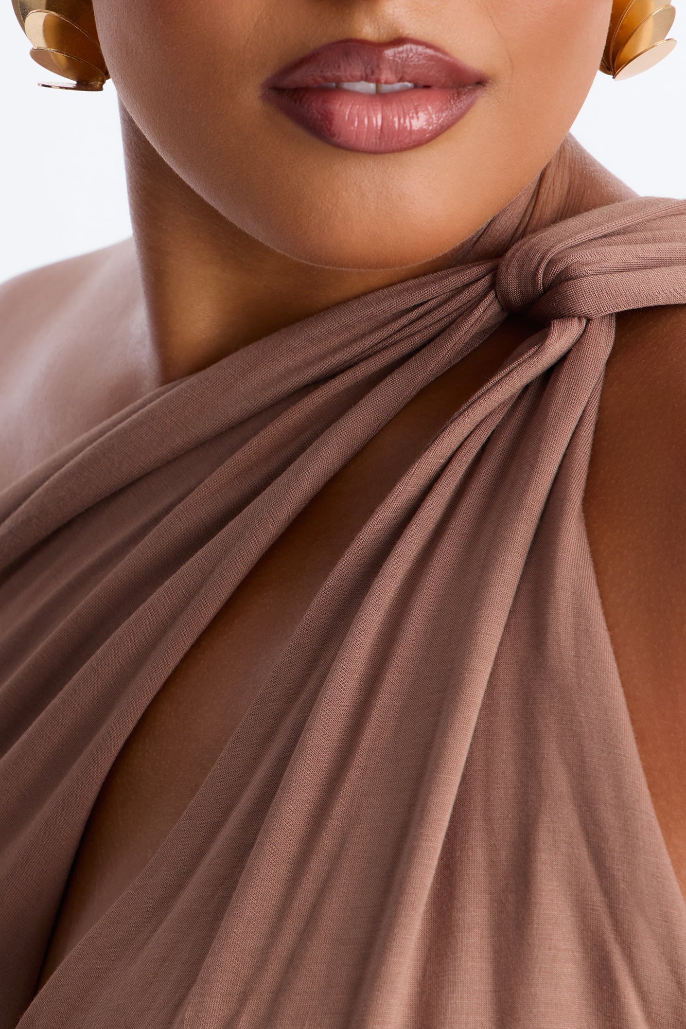 Side Attraction One Shoulder Ruched Top - Mocha Fashion Nova
