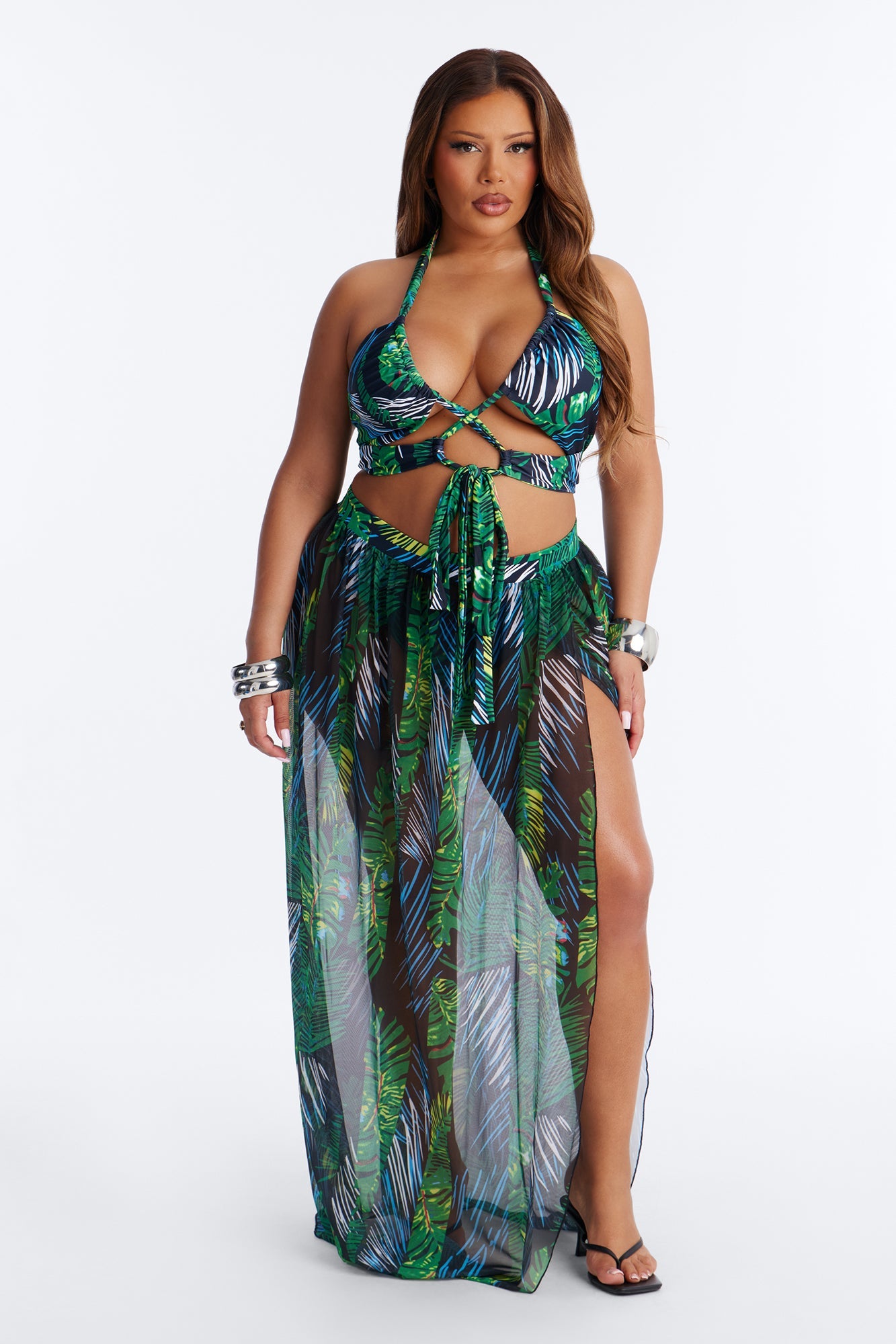 Always Worth It Bikini And Sarong - Green