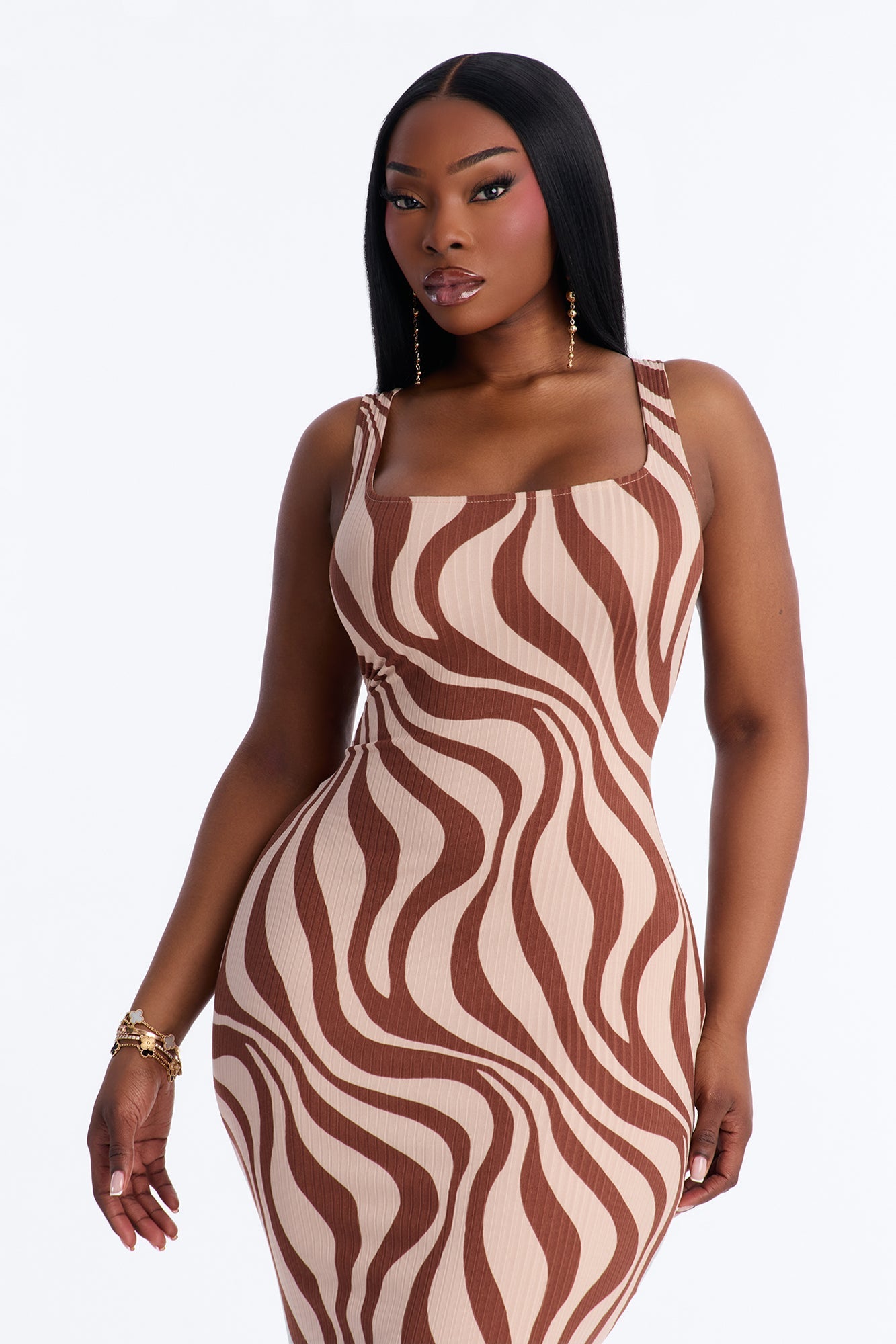 Maisie Maxi Dress - Brown/combo