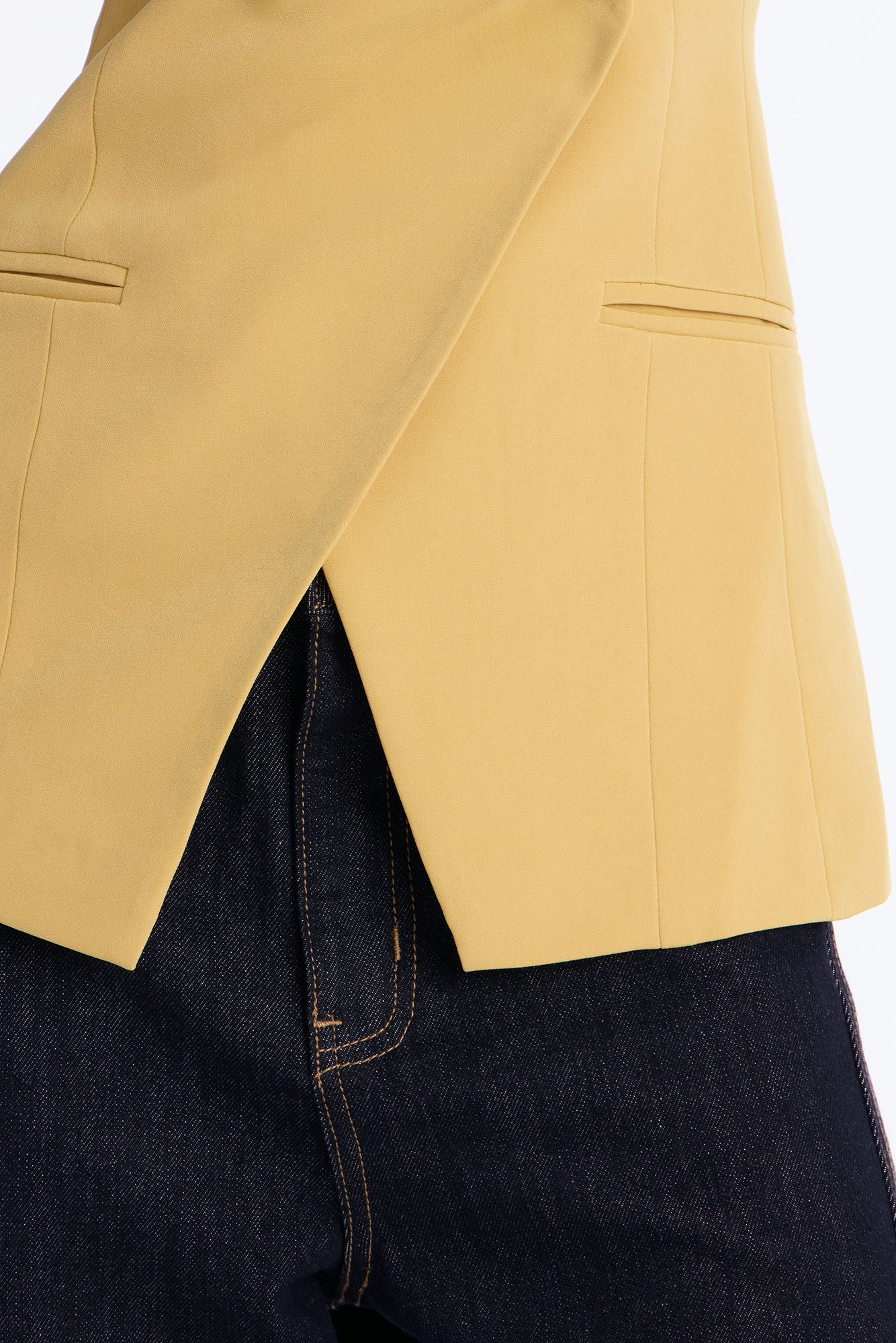 Happy Hour Double Breasted Fitted Vest - Mustard