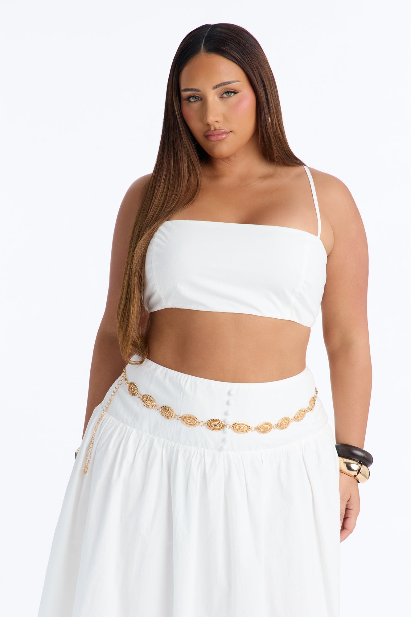 Brigitte Poplin Bra Top - White