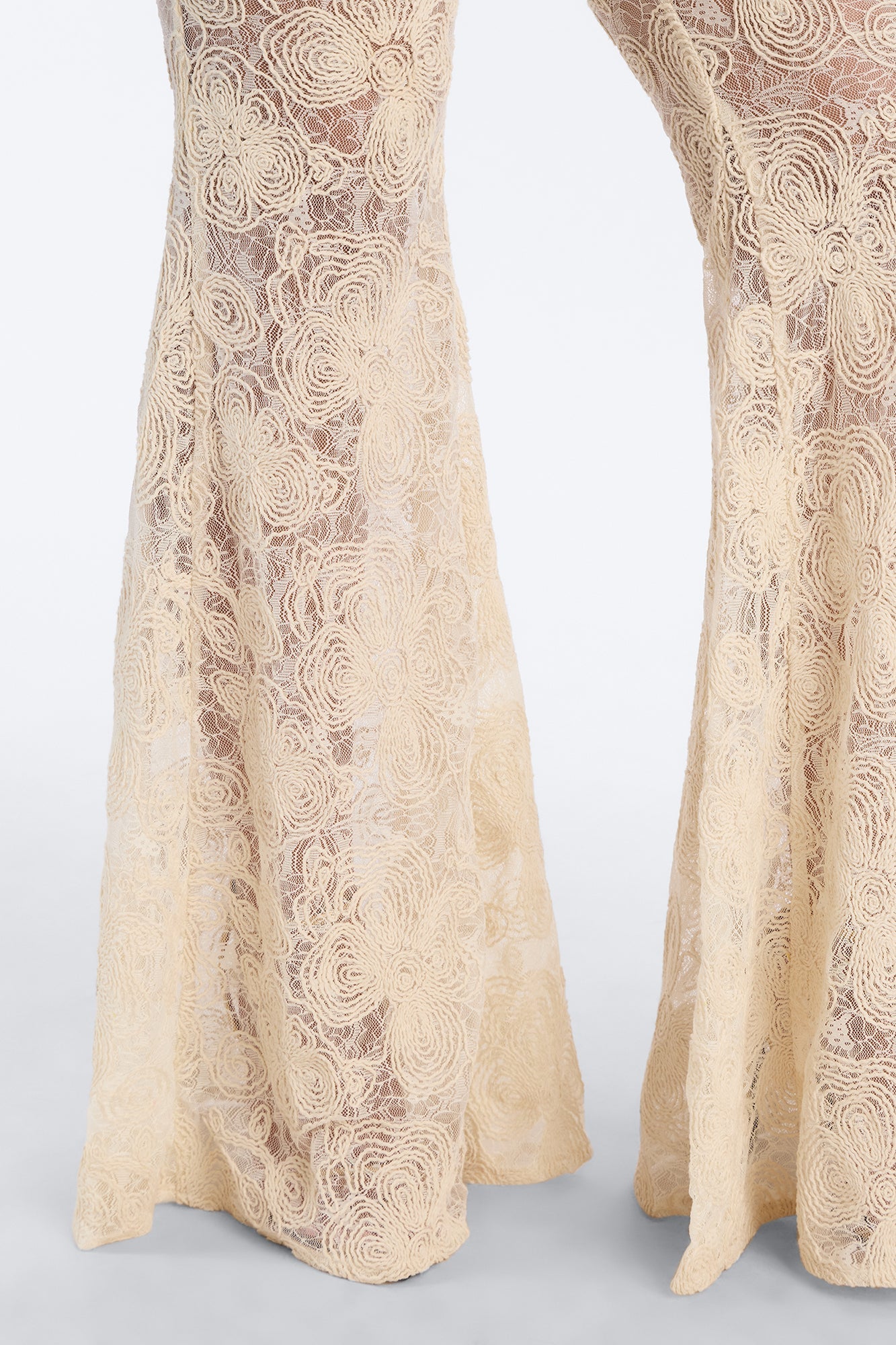 Meena Lace Flare Jumpsuit - Ivory