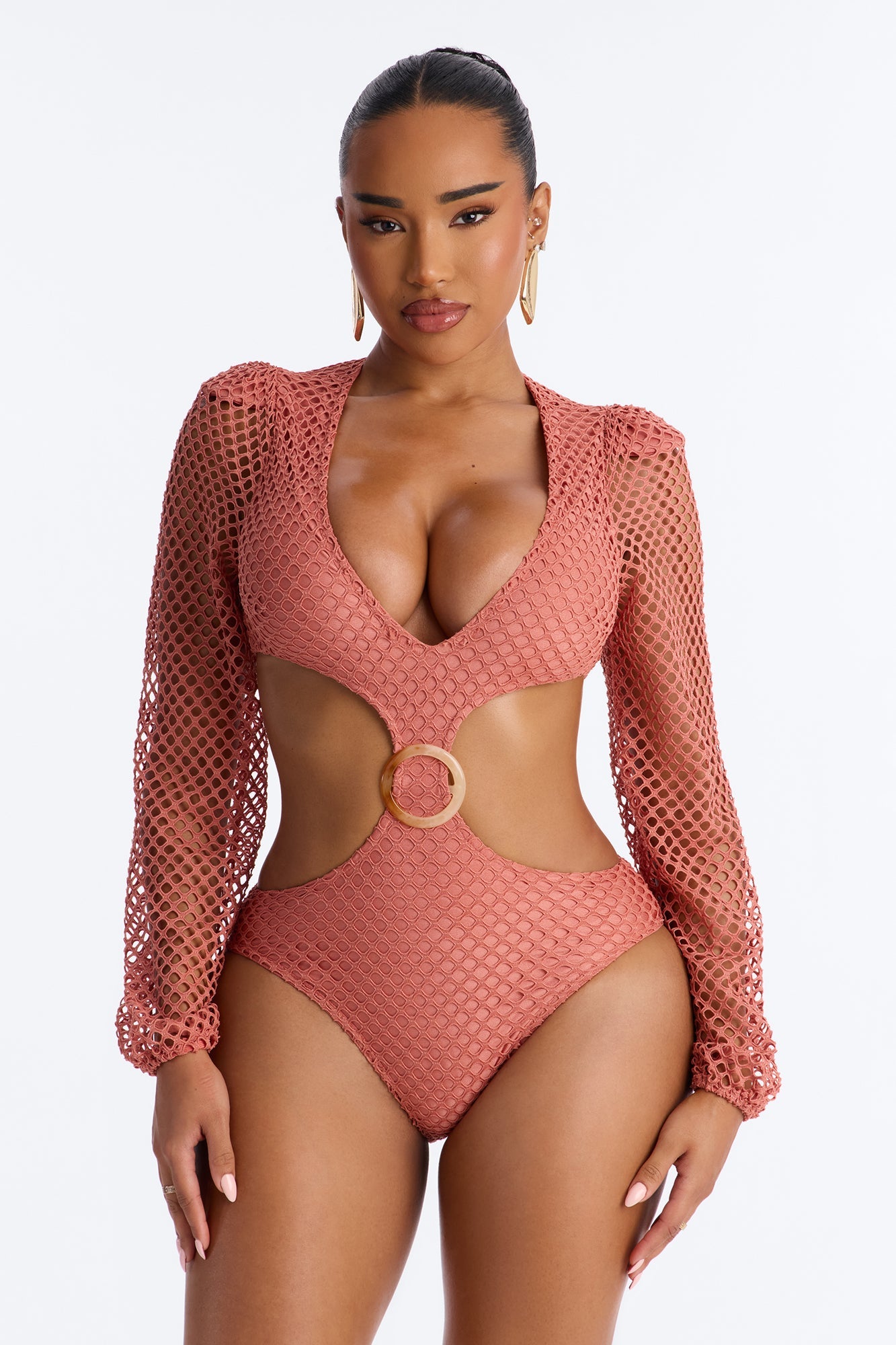Julissa Crochet Bodysuit Maxi Skirt Set - Rust