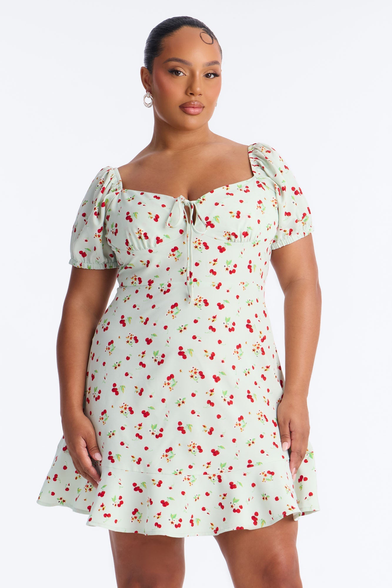 Kessie Floral Mini Dress - Mint/Multi