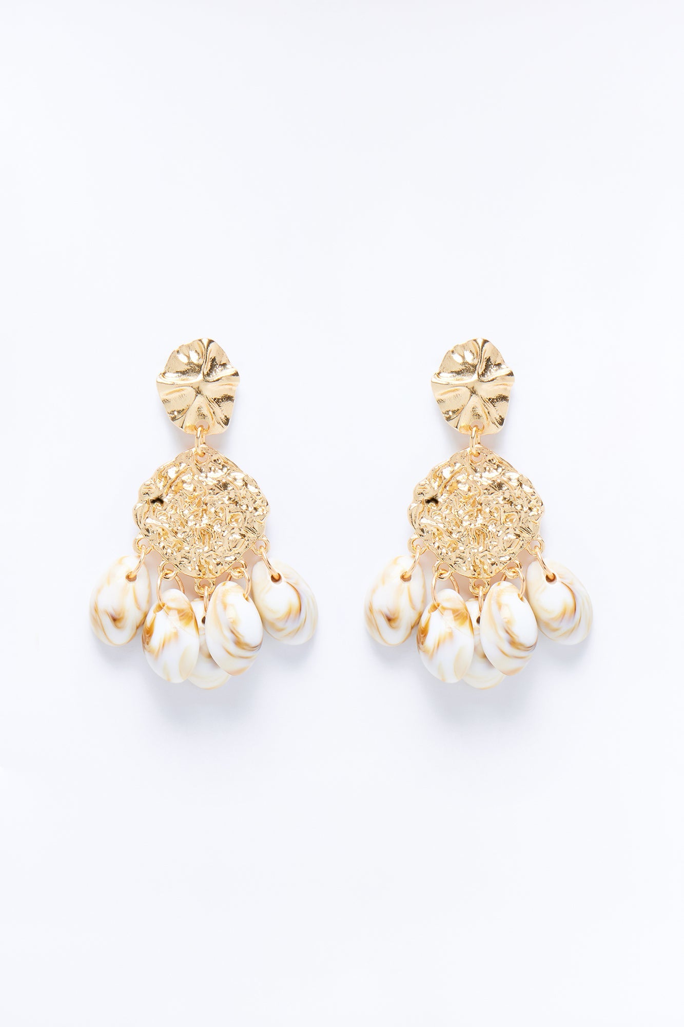 Shell Sprinkles Drop Earrings - Gold
