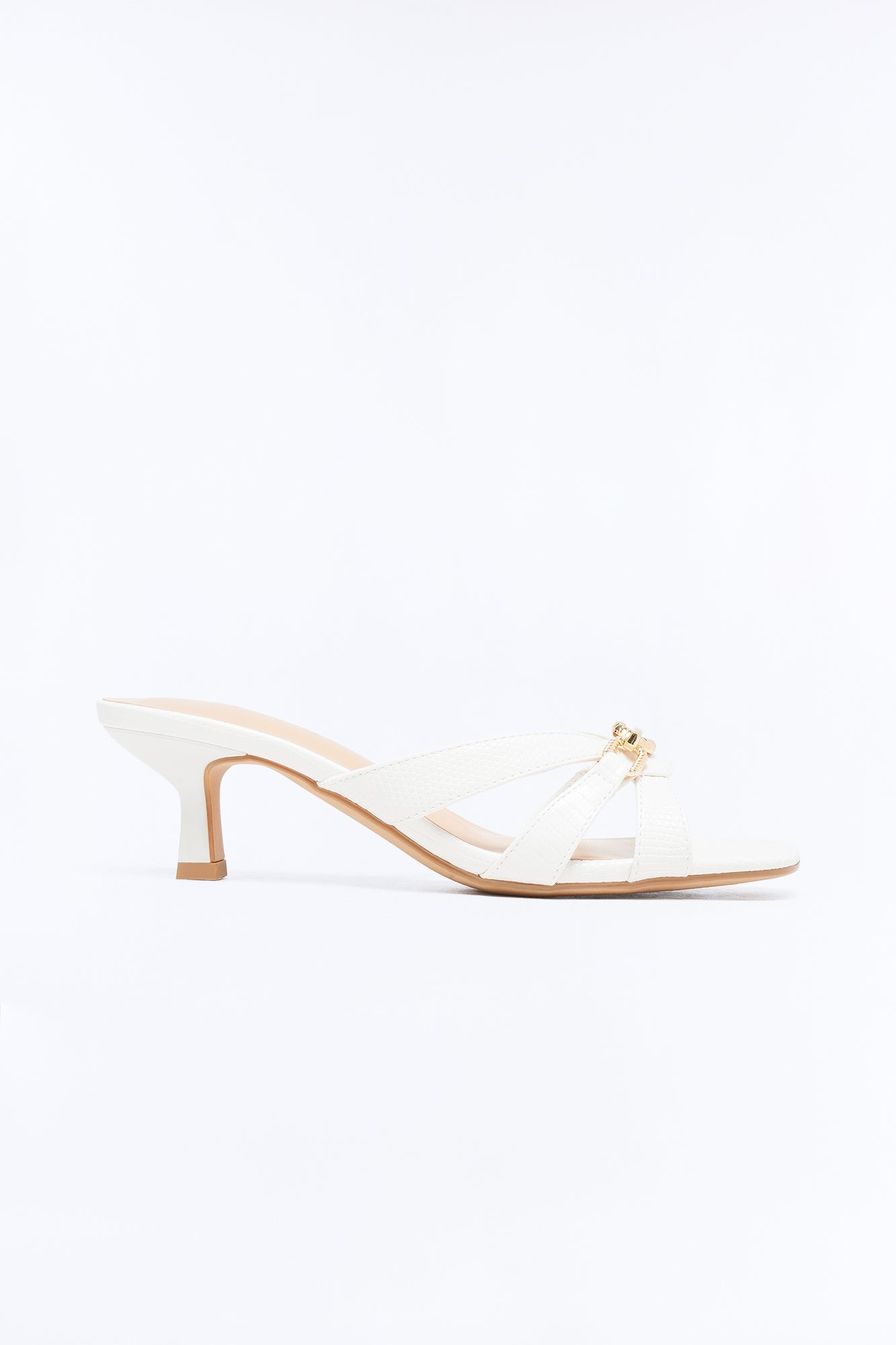 Corinne Kitten Heel Mules - Bone