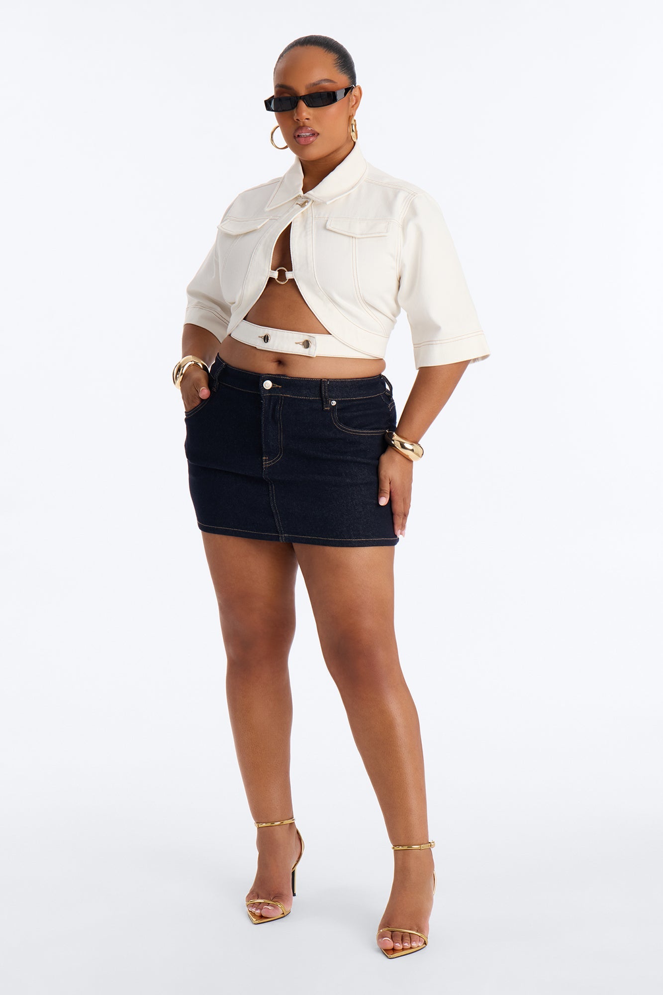 Ridin' Around Denim Top - White Fashion Nova