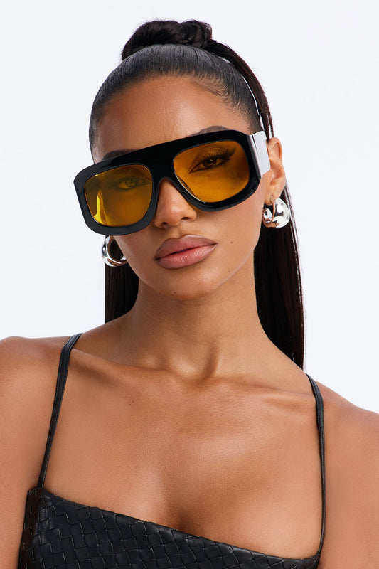 Coolest In Town Sunglasses - Black/Yellow