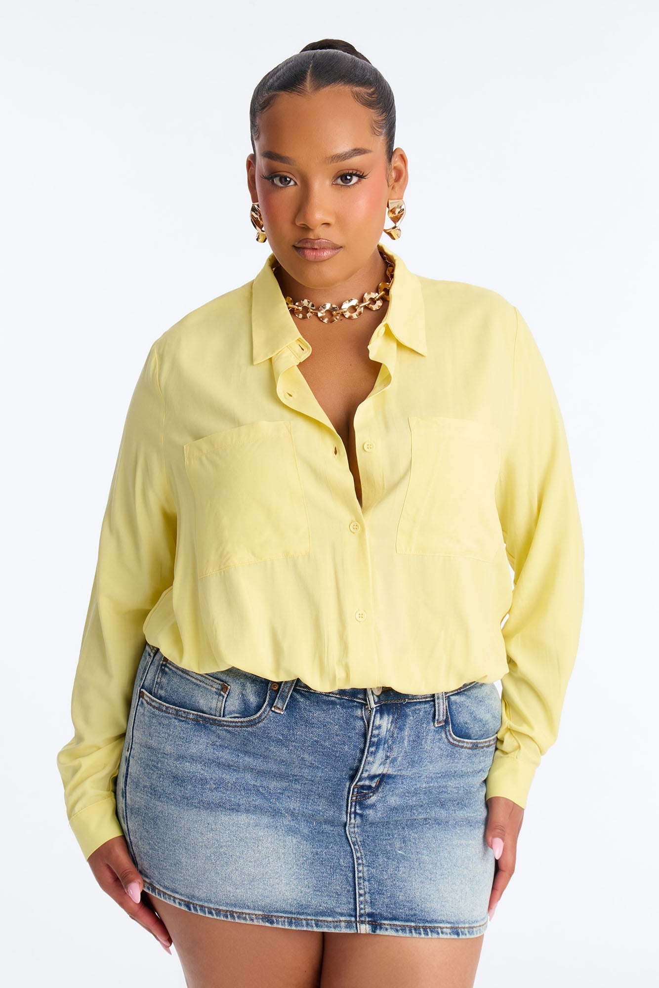 You Better Work Bodysuit - Yellow Fashion Nova
