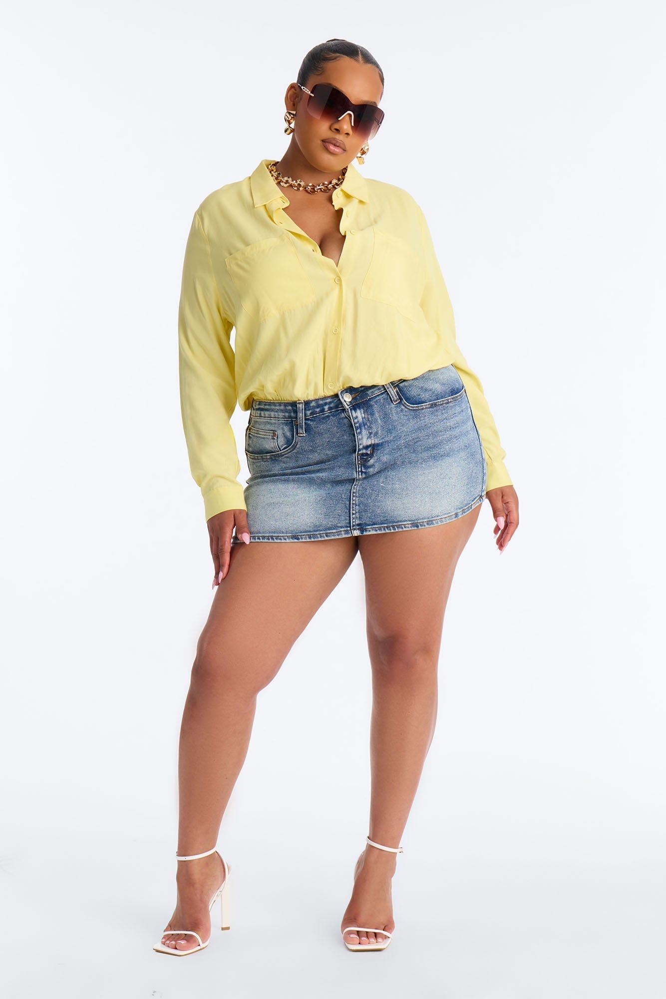 You Better Work Bodysuit - Yellow Fashion Nova