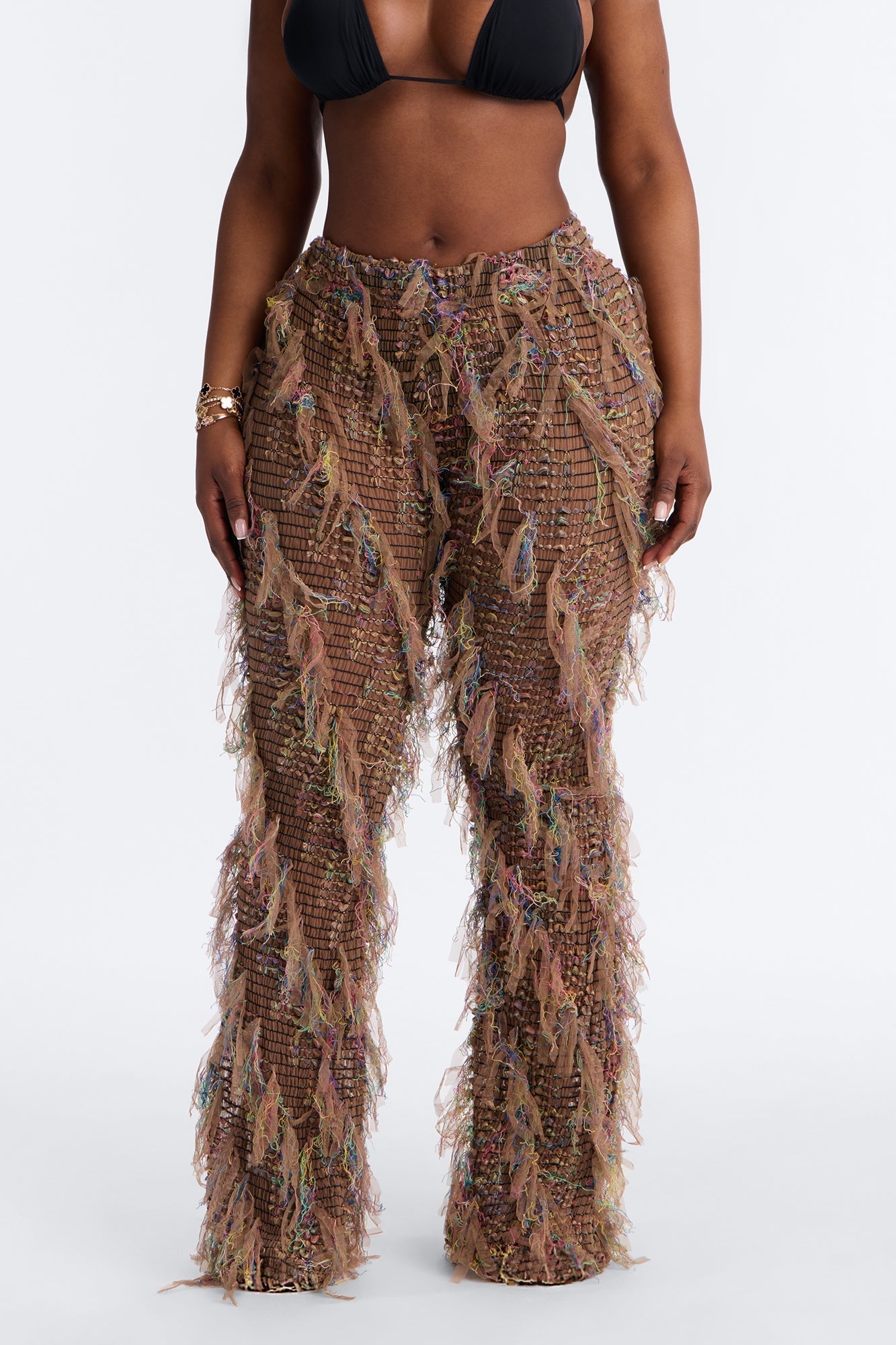 Anika Distressed Flare Pant - Beige Fashion Nova