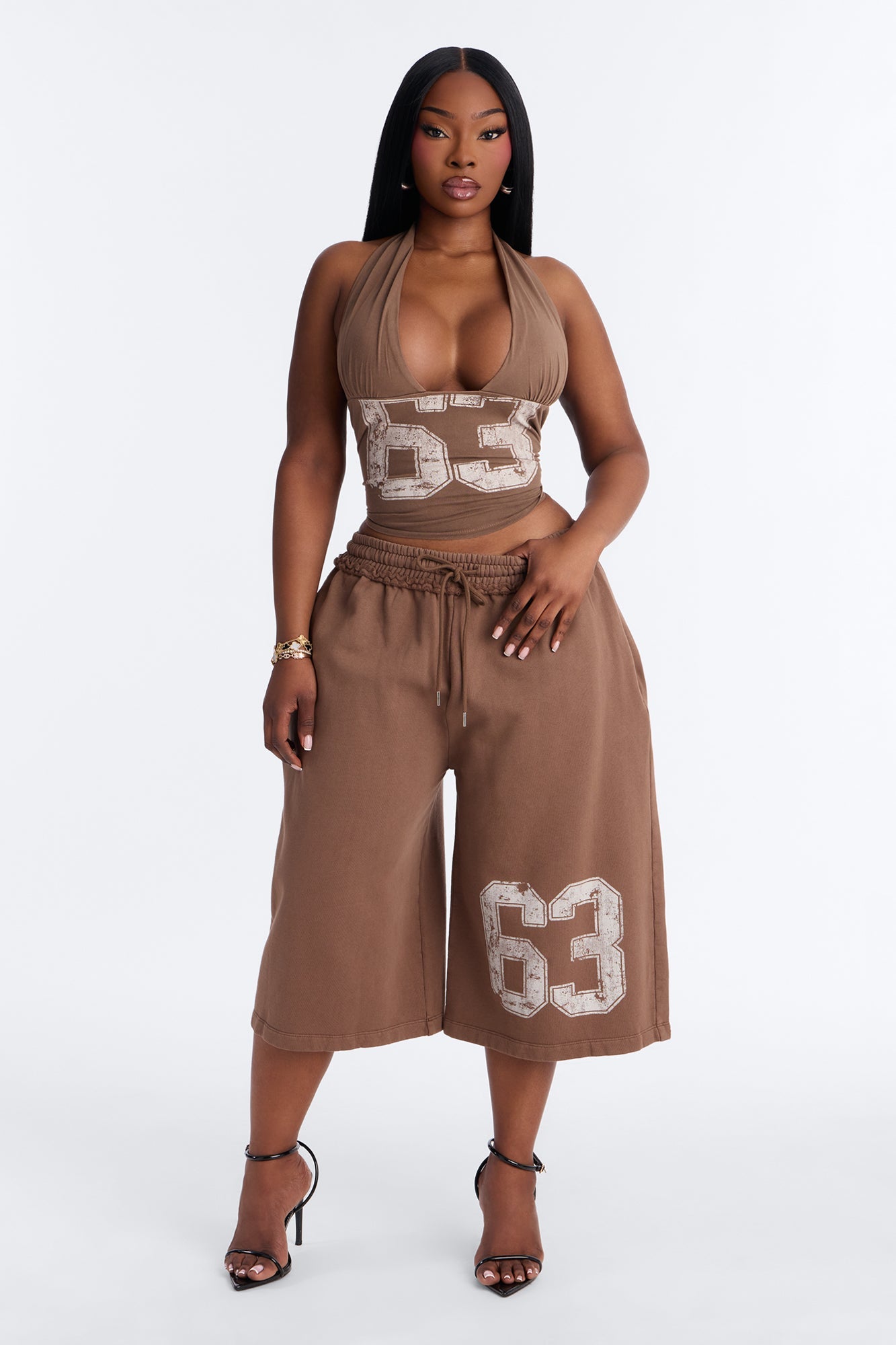 Play Hard To Get Halter Top - Brown