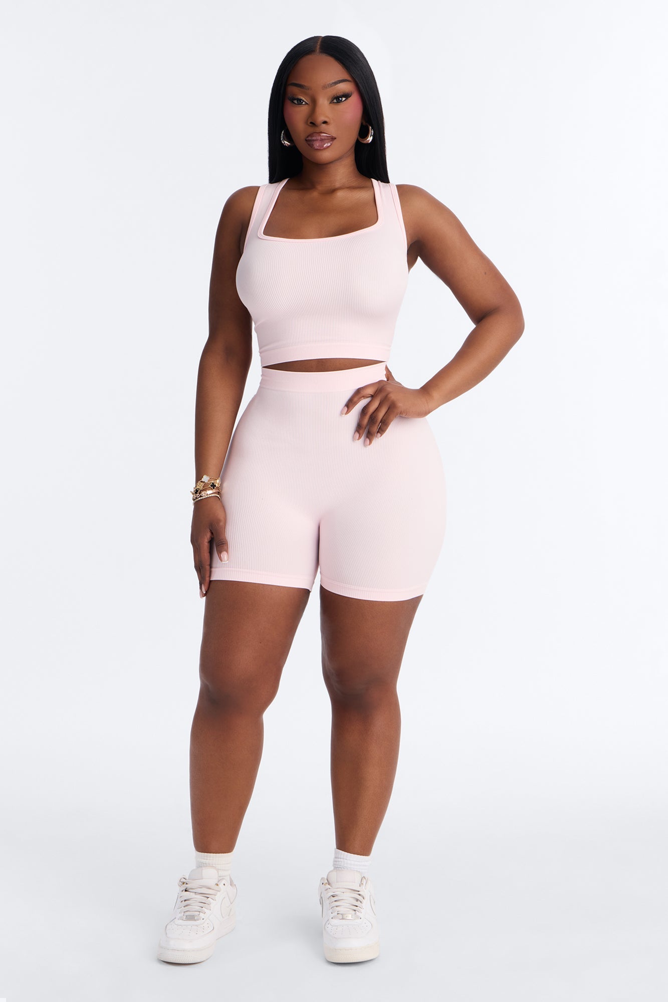 Active Aura Seamless Biker Short Set - Pink