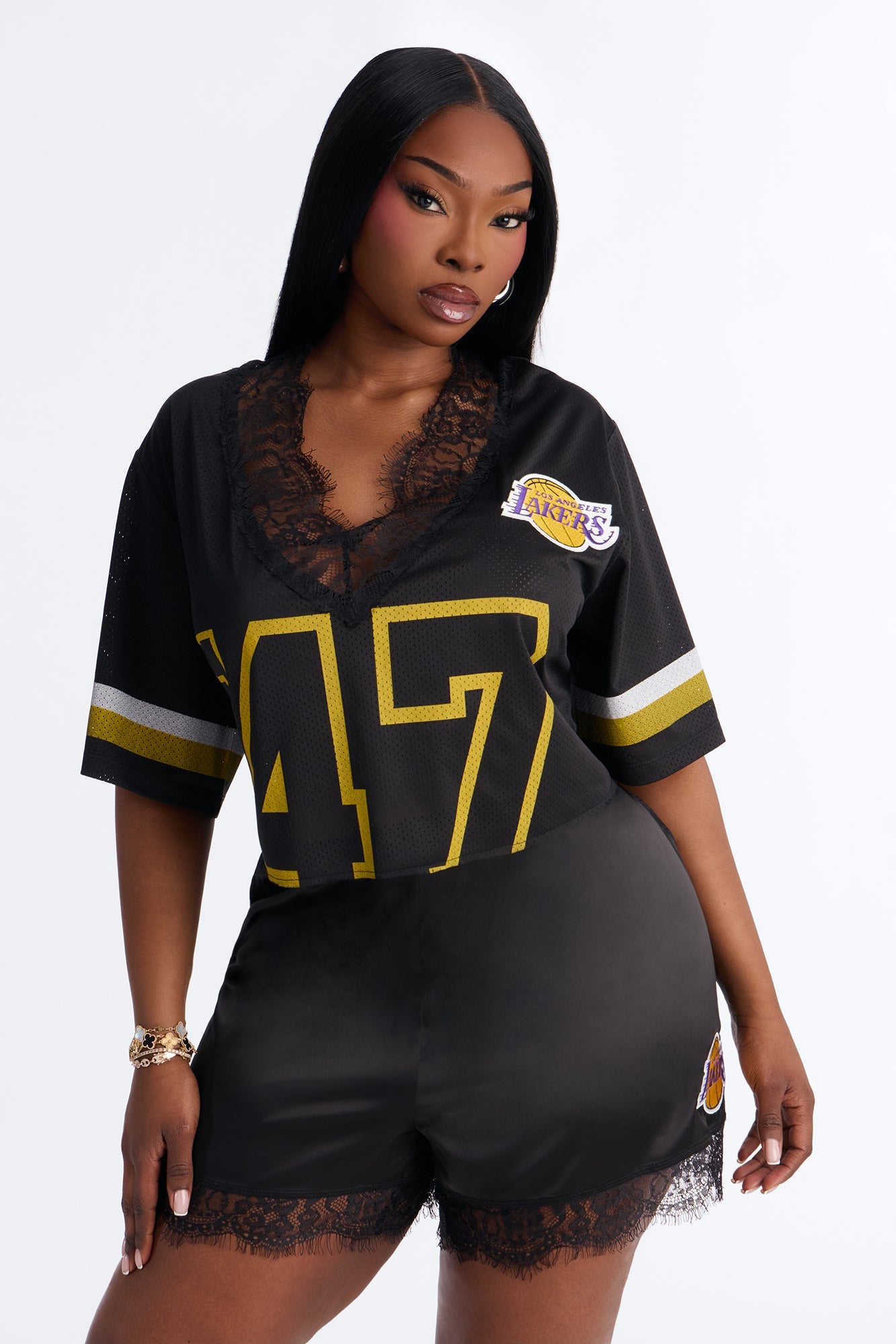 NBA LA Lakers Cropped Top - Black