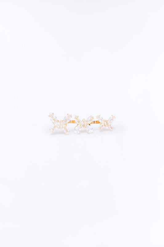 Fluttering Gems Toe Ring - Gold