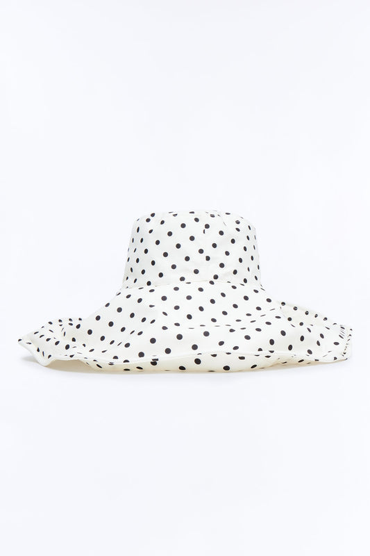 French Riviera Summer Sun Hat - White/Black