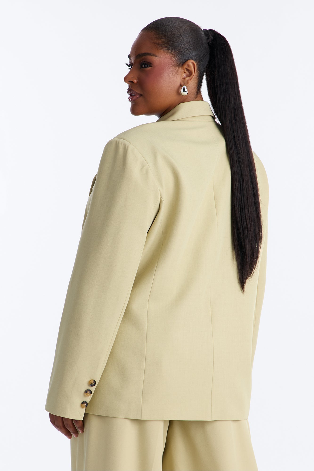 Indy Double Breasted Oversized Blazer - Sage