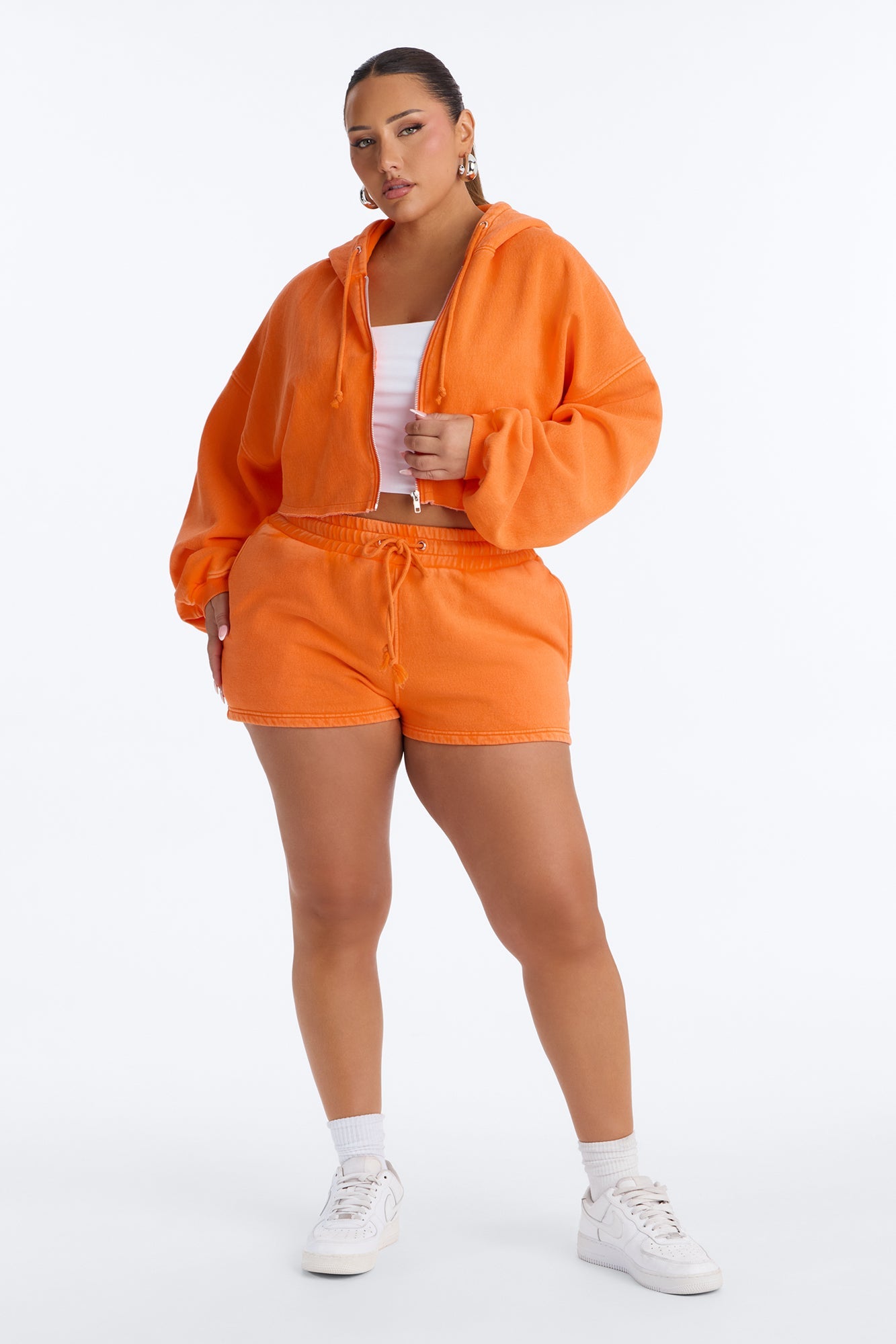 On The Go Washed Short Set - Orange