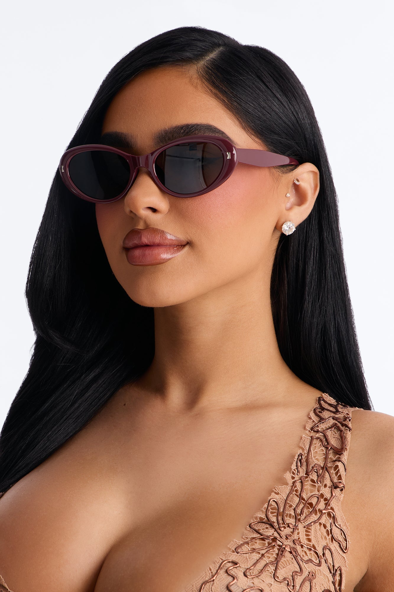Looking Like A Lady Sunglasses - Burgundy